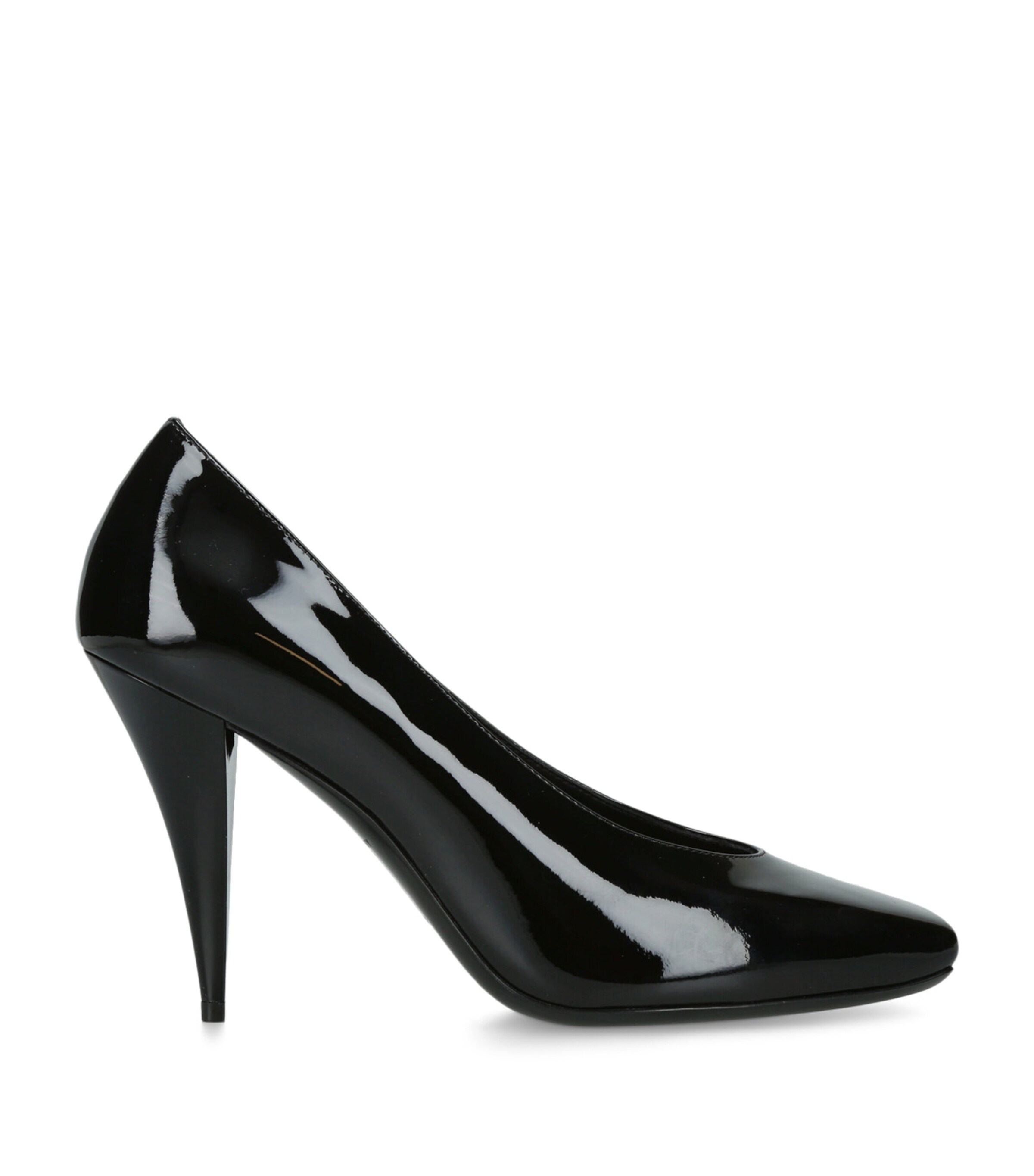 Leather Square-Toe Pumps 95 BLACK Image 1
