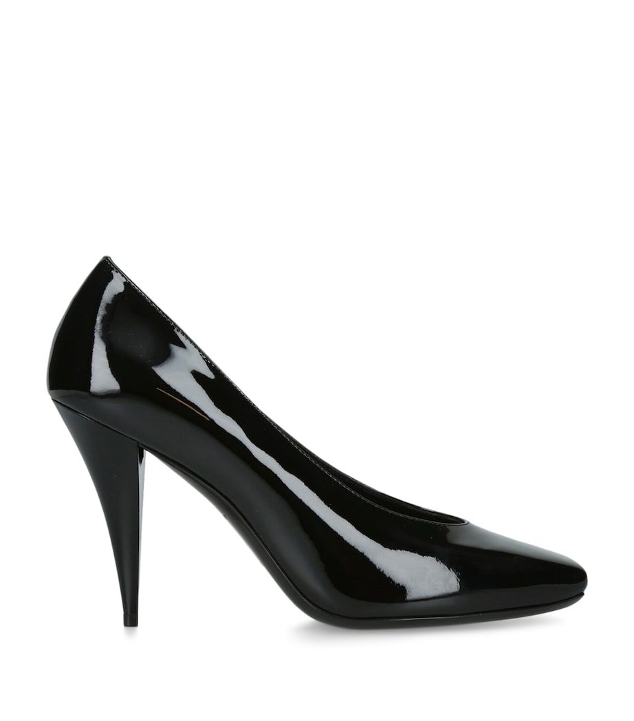 Leather Square-Toe Pumps 95 BLACK Image 1