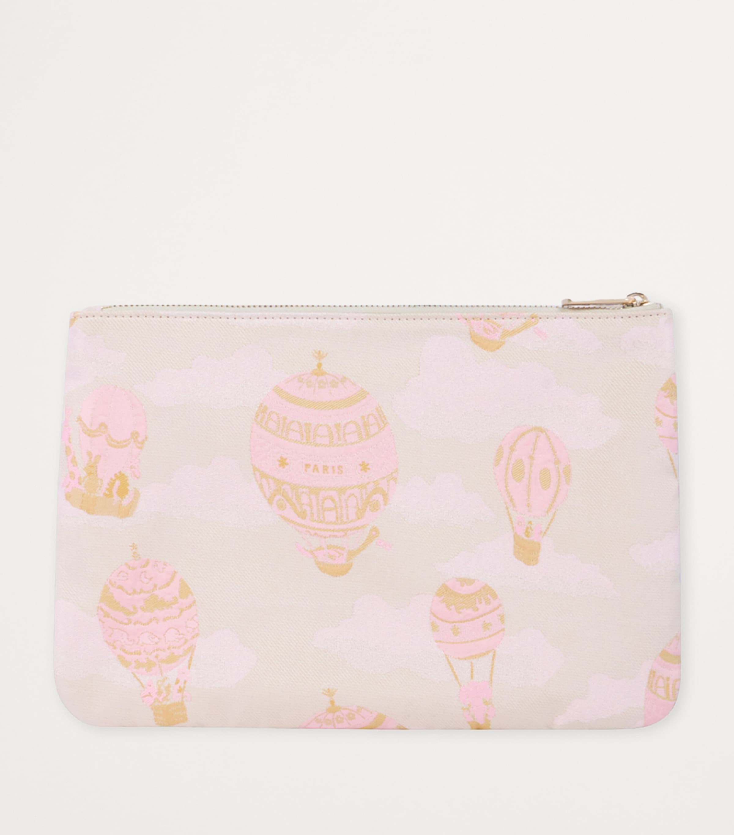 Atelier Choux Jacquard Baby Pouch Pink Hot Air Balloon Image 2