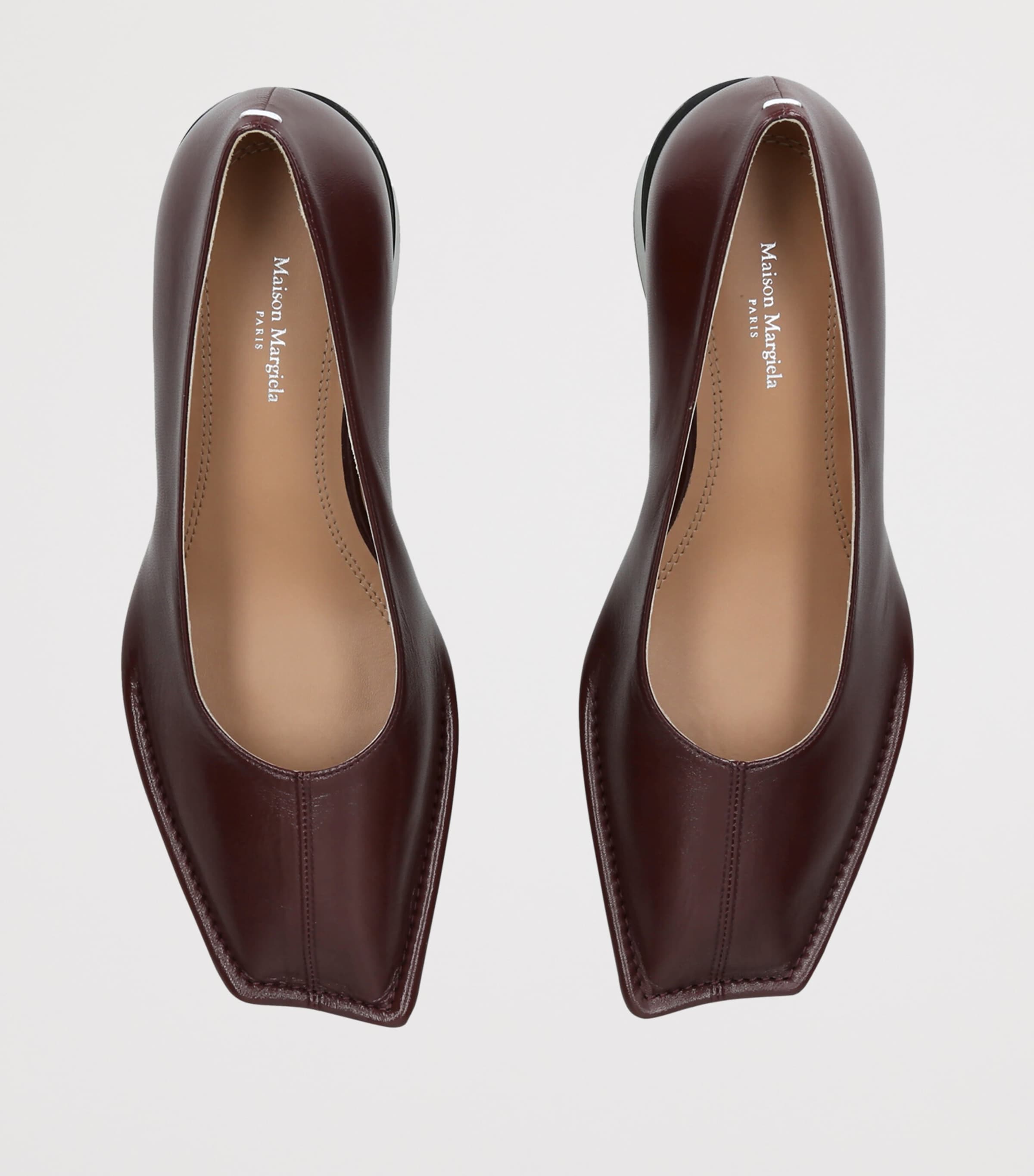 Maison Margiela Leather Piped Heeled Pumps 45 Brown Image 4