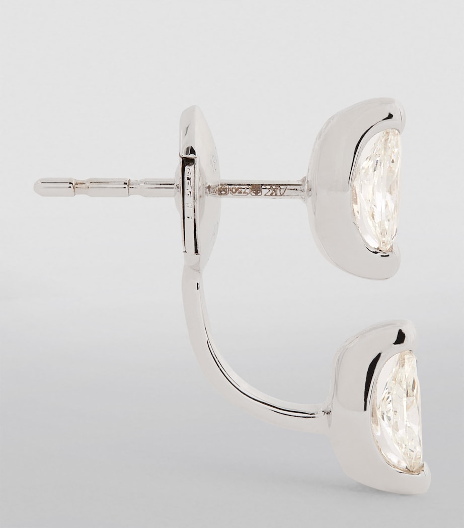 White Gold and Diamond Orbit Single Earring WHITE GOLD Image 3