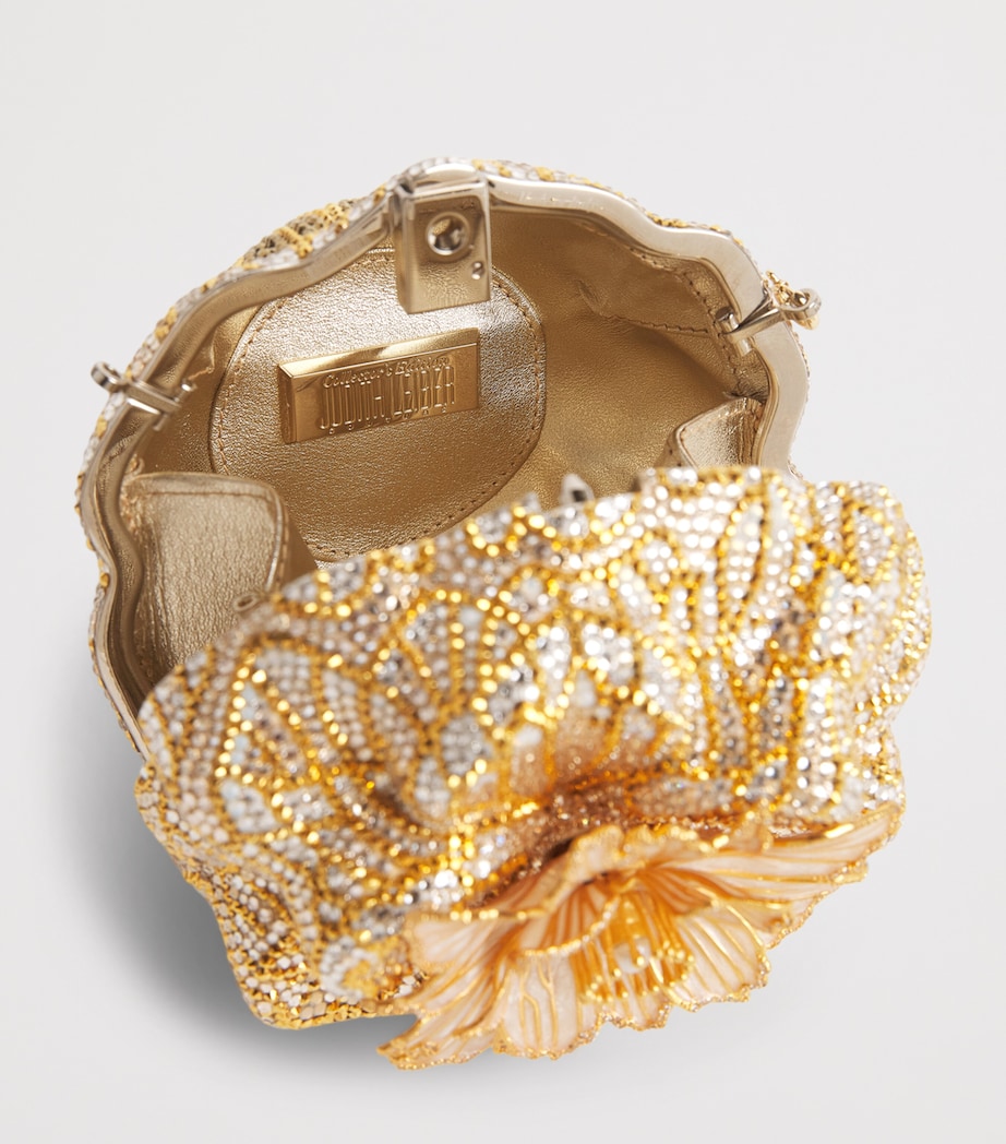 Judith Leiber Embellished Magnolia Clutch Bag Srhmt Slvr Rhine Mlt Image 5