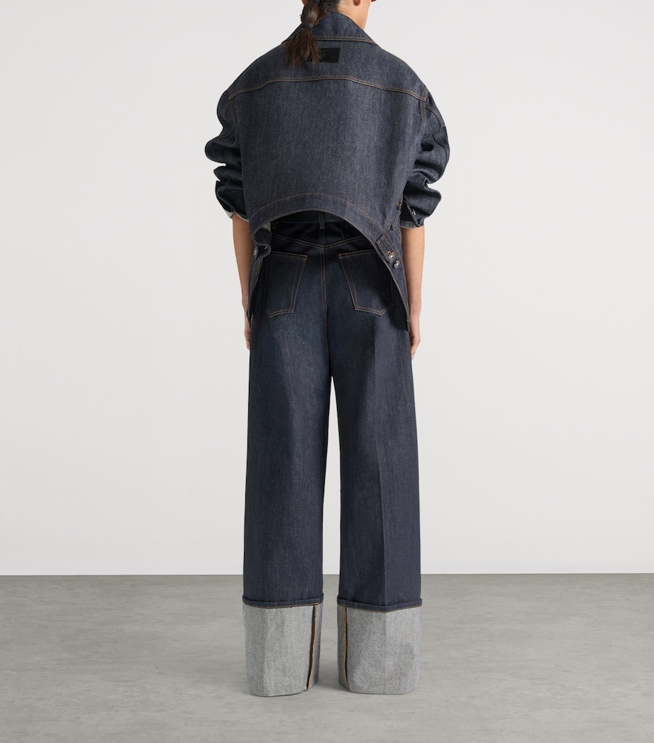 Givenchy Womens Raw Denim Turn Up Jeans Dark Blue Image 3