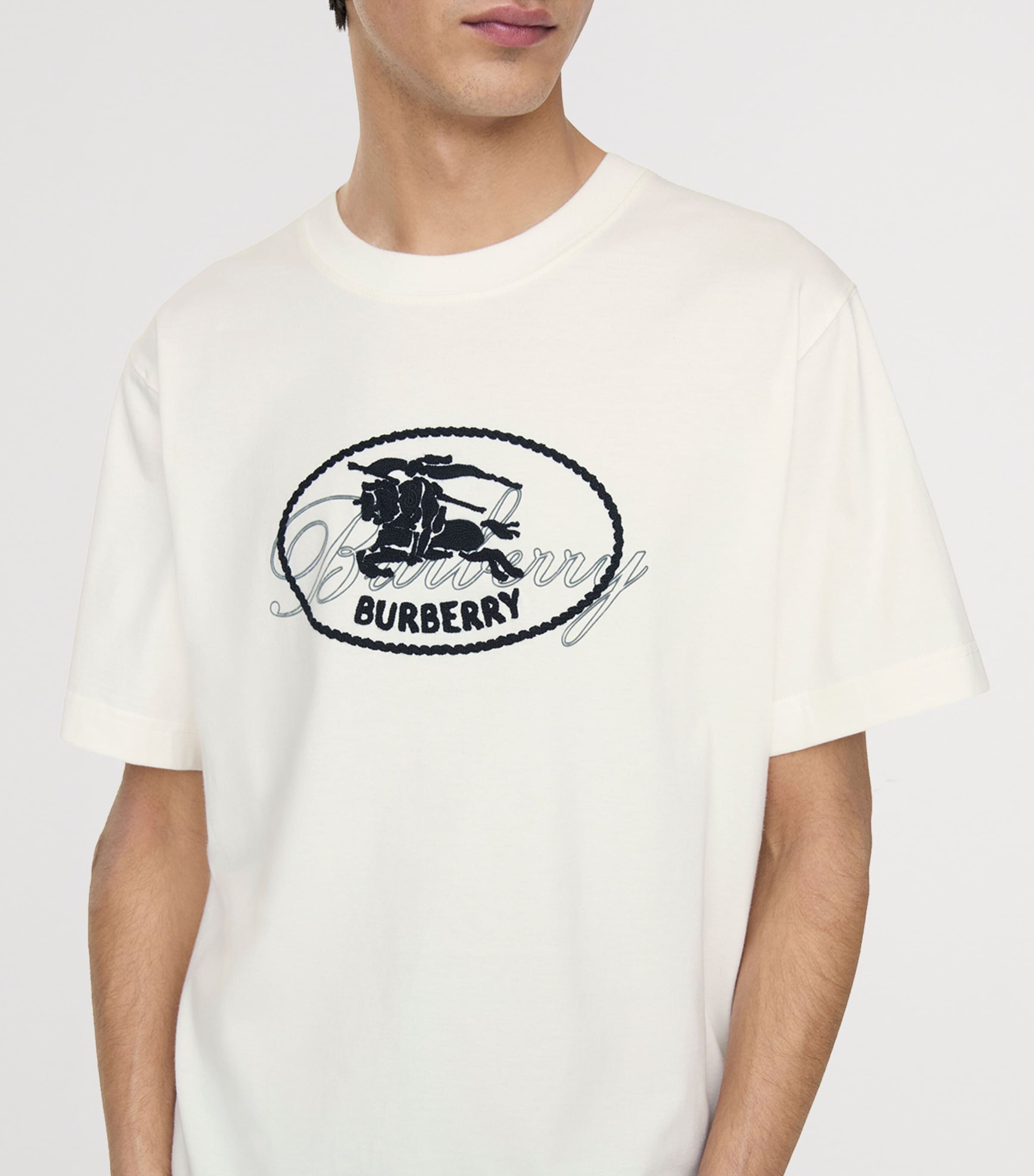 Burberry Mens EKD Stamp T-Shirt Chalk Image 3