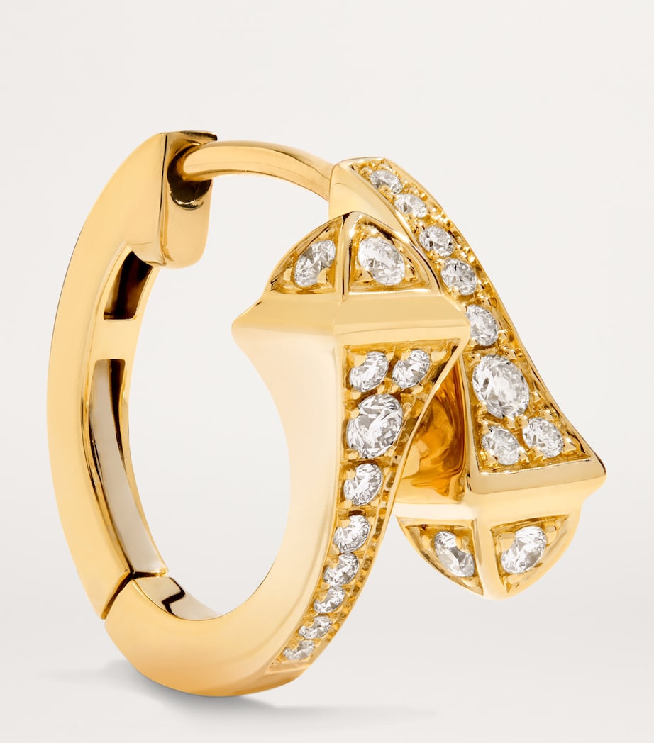 Yellow Gold and Diamond Cleo Huggie Earrings YELLOW GOLD Image 2