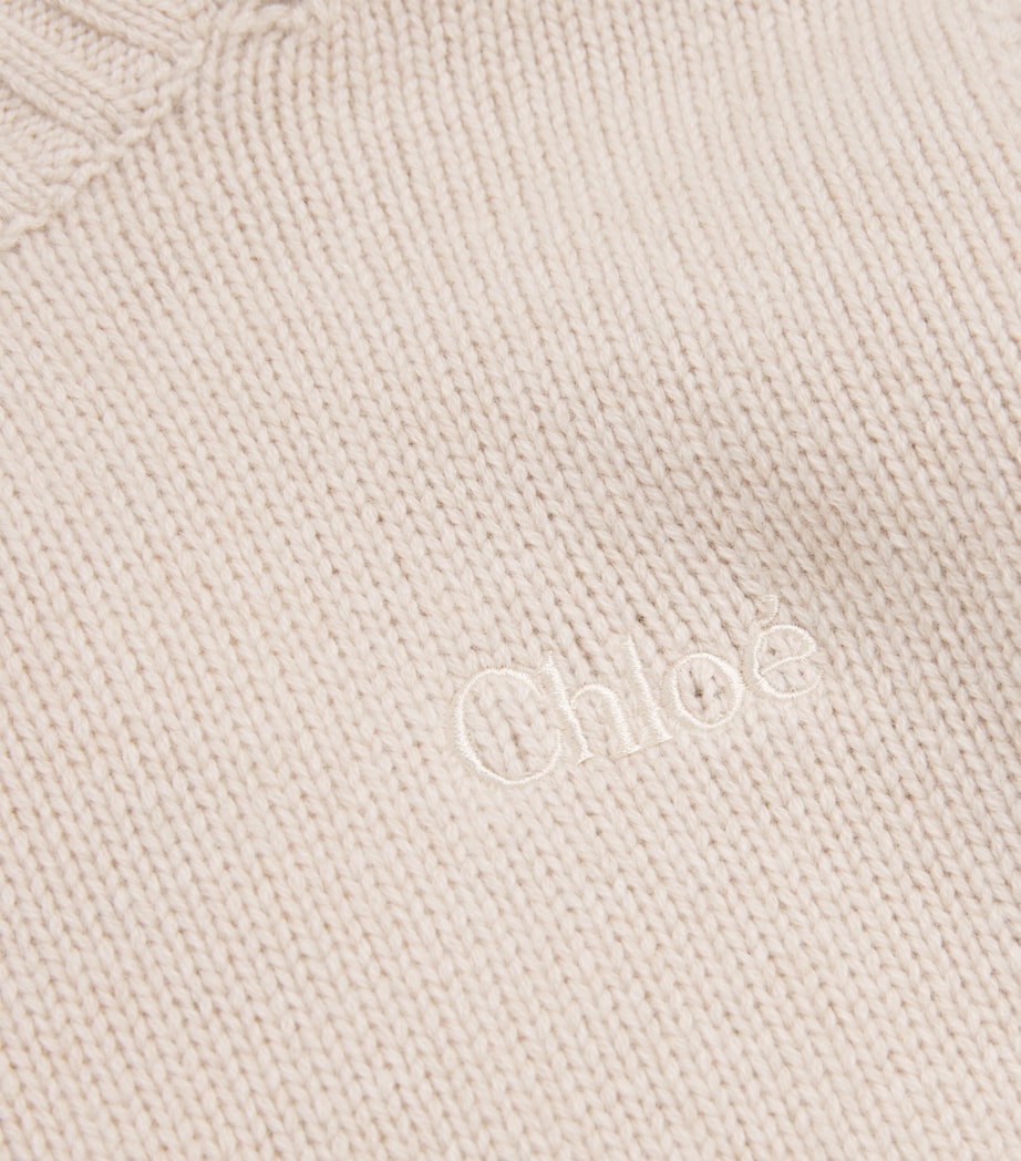 Knitted Logo-Embroidered Sweater (4-5 Years) STONE Image 3