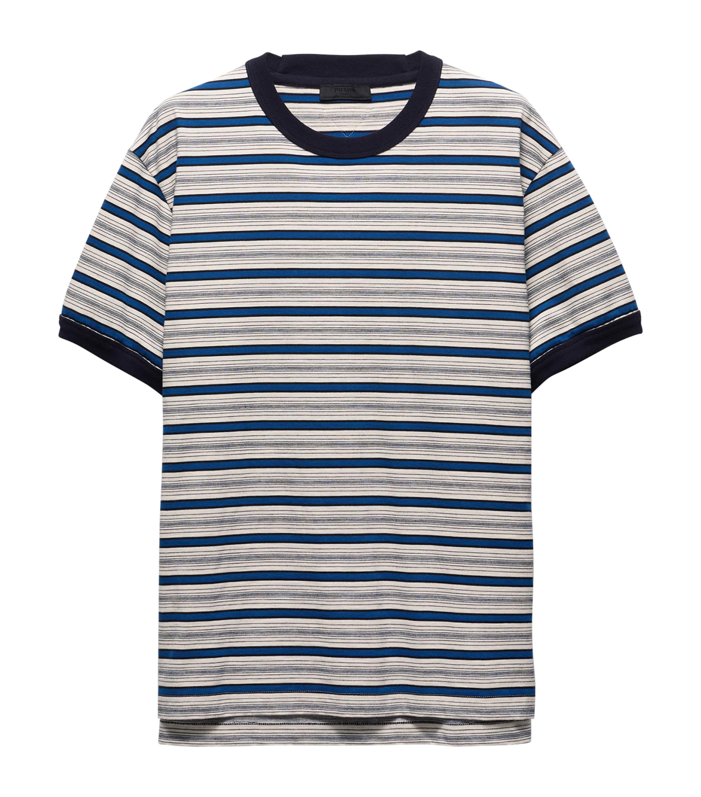 Prada Mens Cotton Stripe T-Shirt Image 1