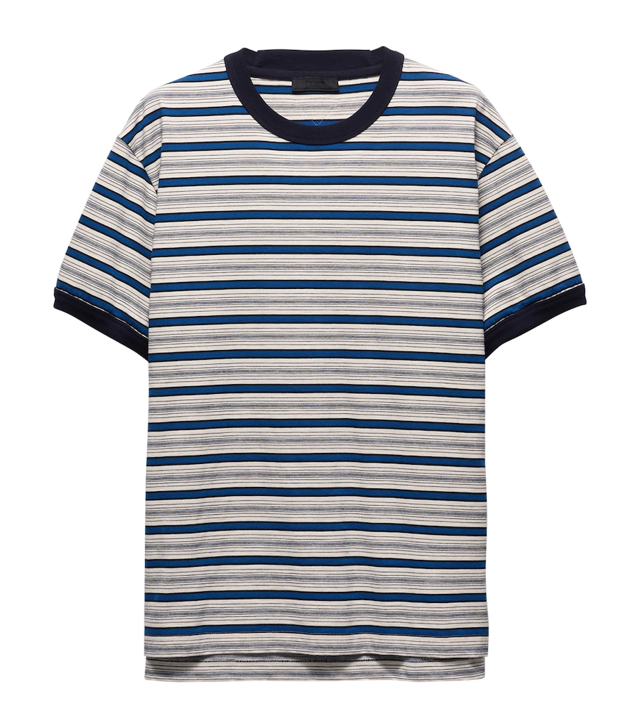 Prada Mens Cotton Stripe T-Shirt Image 1