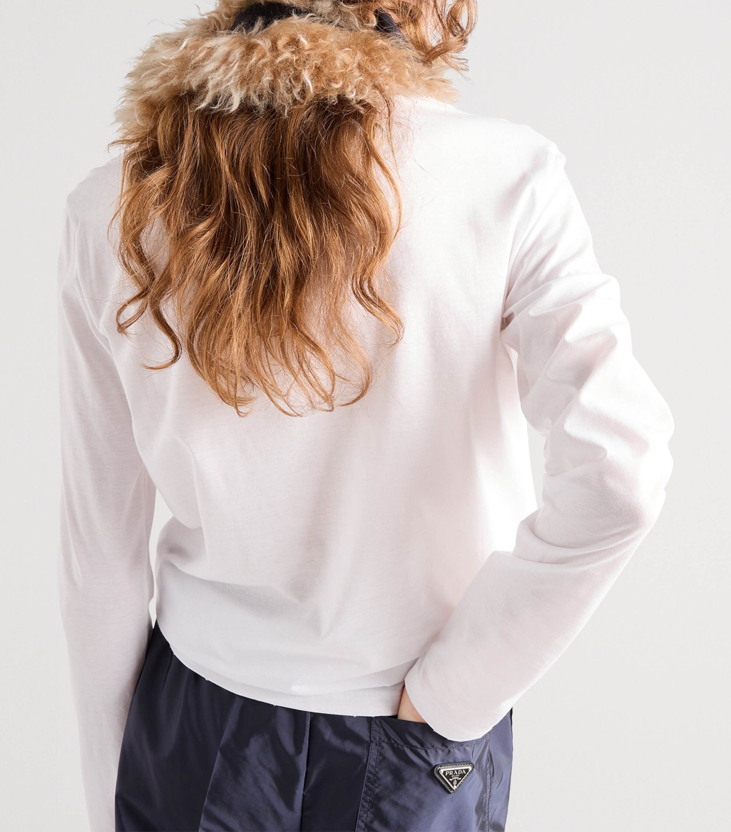Prada Womens Cotton Long-Sleeve T-Shirt Image 6