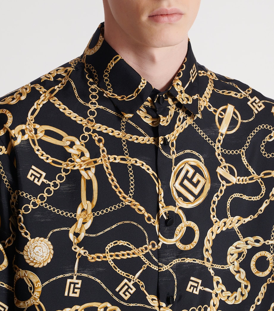 Silk Chain Print Shirt EAD NOIR/OR Image 7