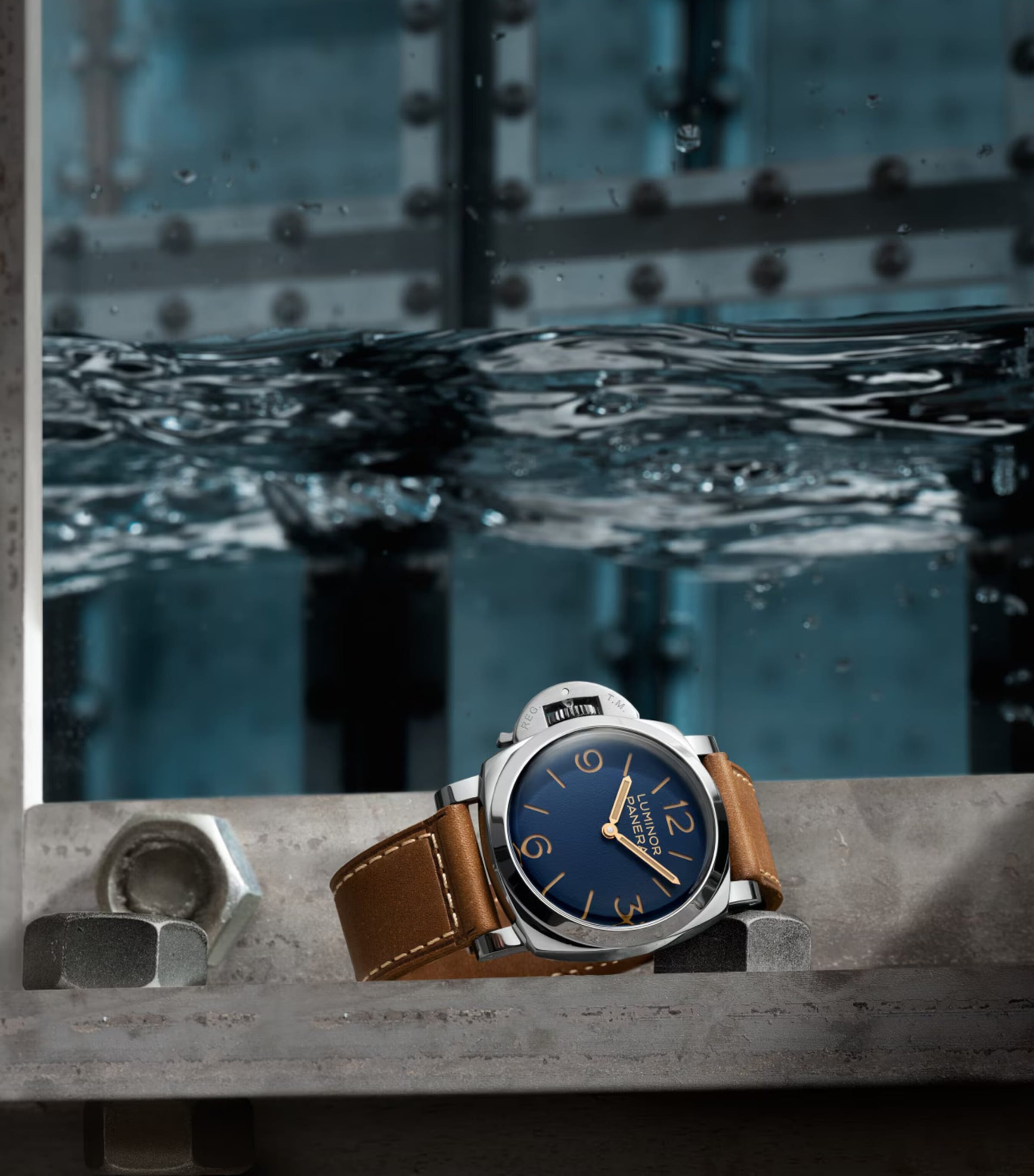 Panerai Stainless Steel Luminor Destro Watch 44mm Blue Image 8