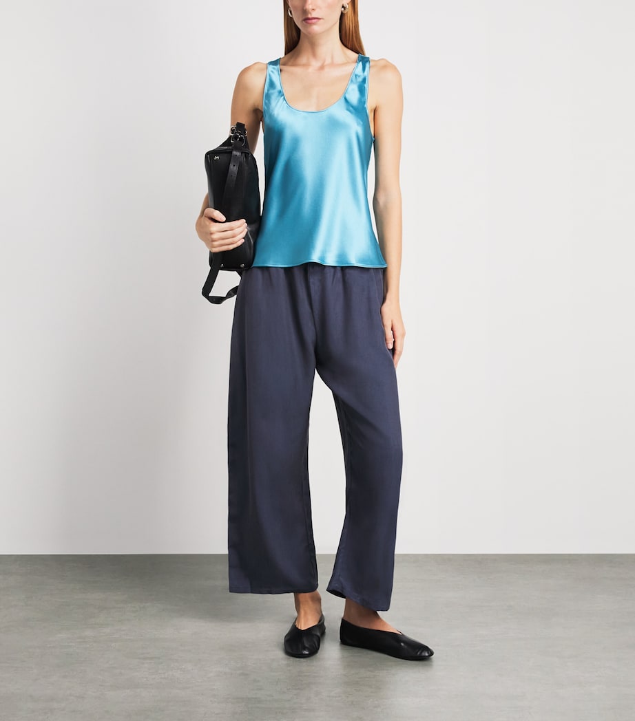 LESET Womens Satin Barb Tank Top Skye Image 2