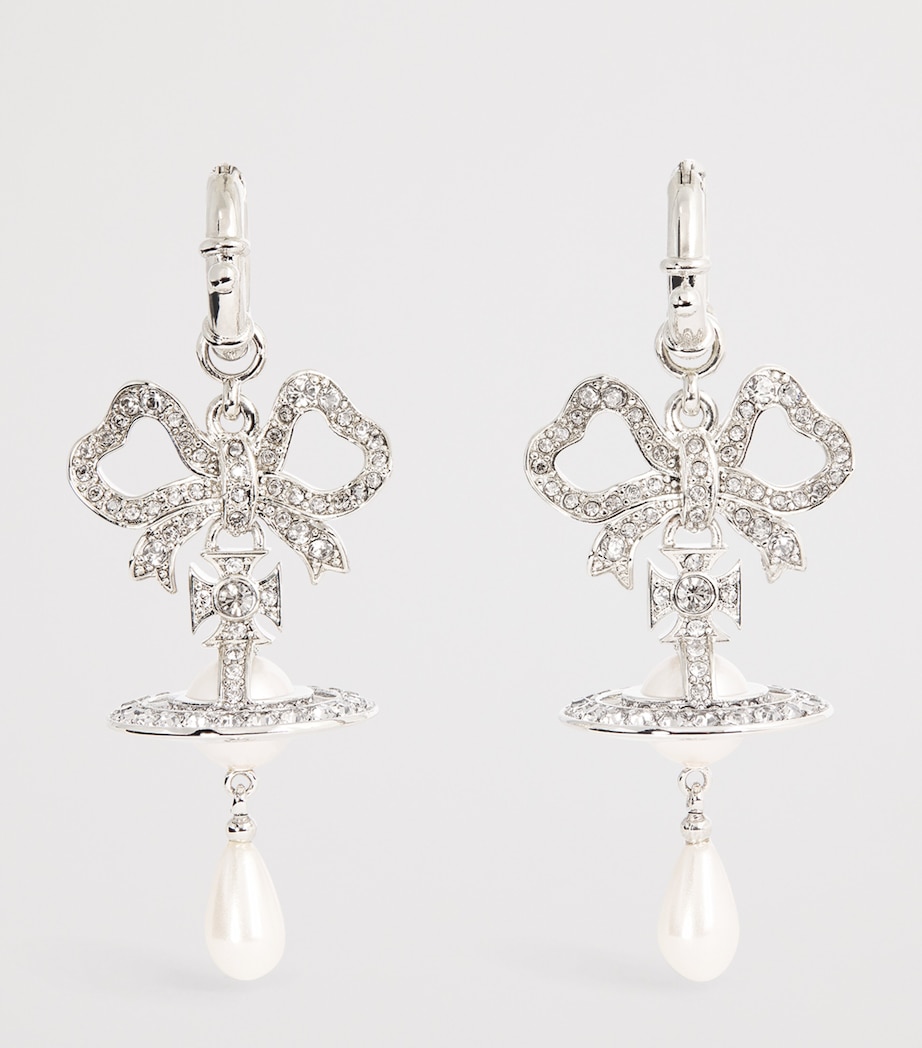 Faux Pearl Roberta Earrings P699 PLTNM/CRYSTL Image 3