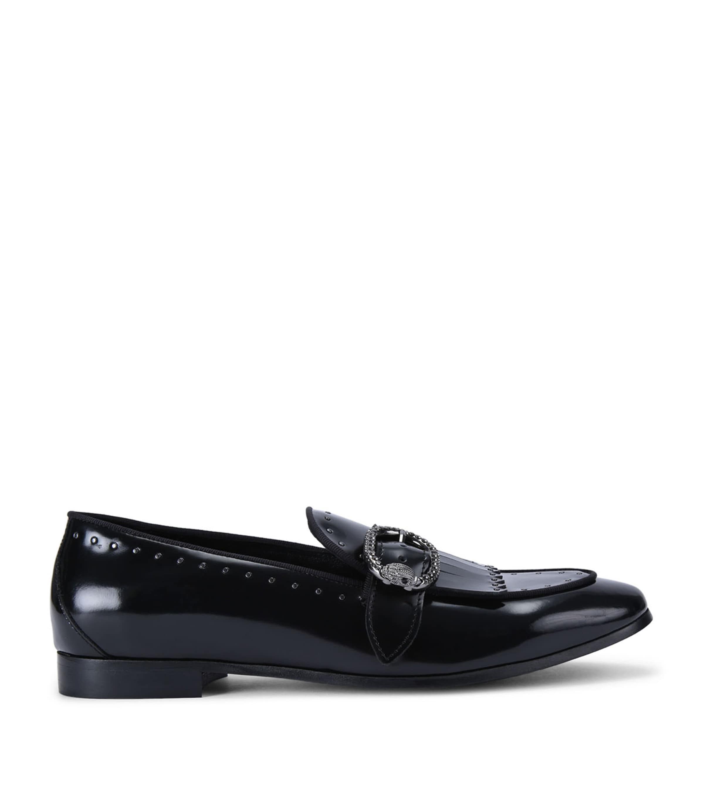 Shop Kurt Geiger Leather Albany Loafers In Black