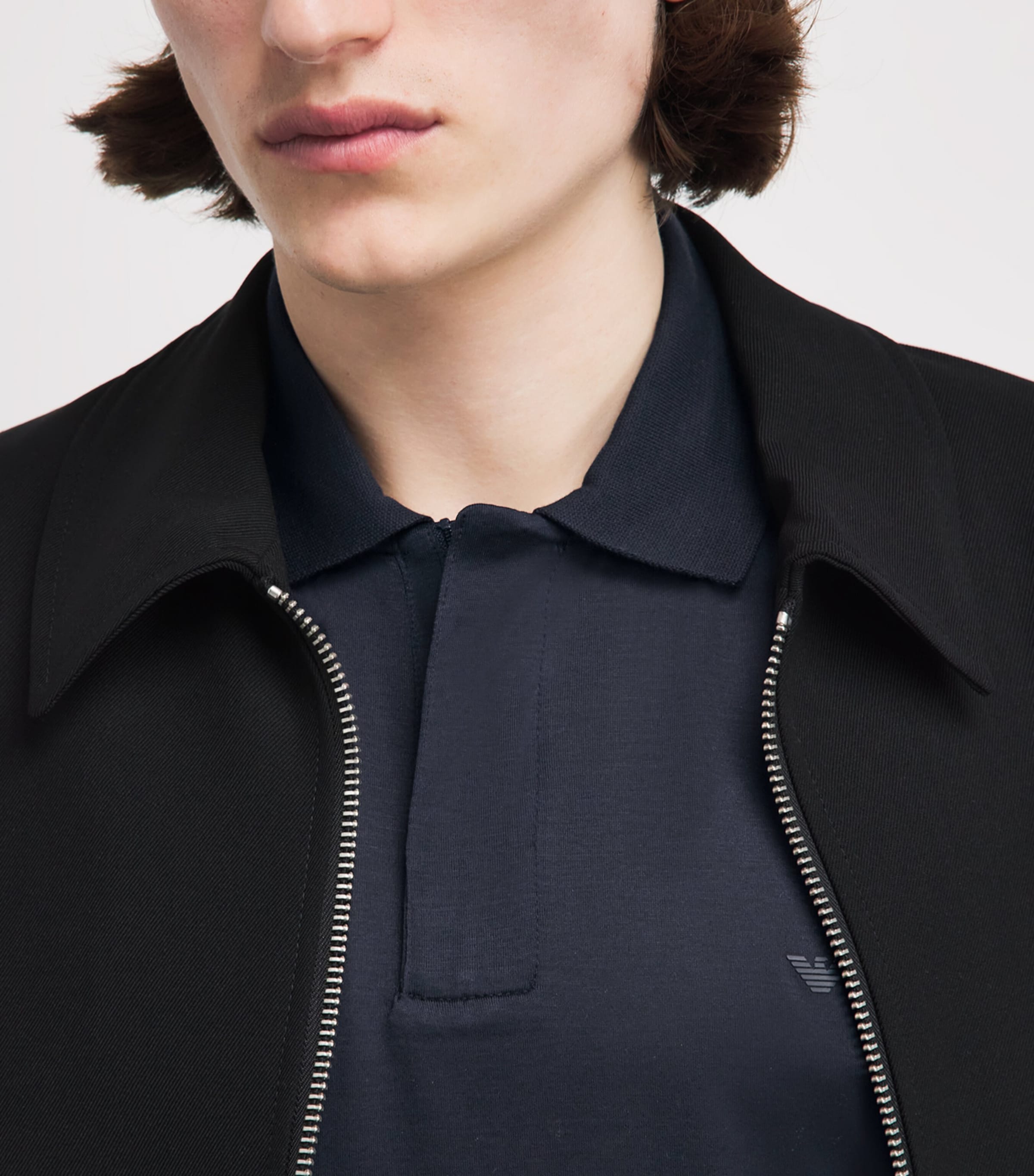Emporio Armani Mens Concealed-Placket Logo Polo Shirt Image 3