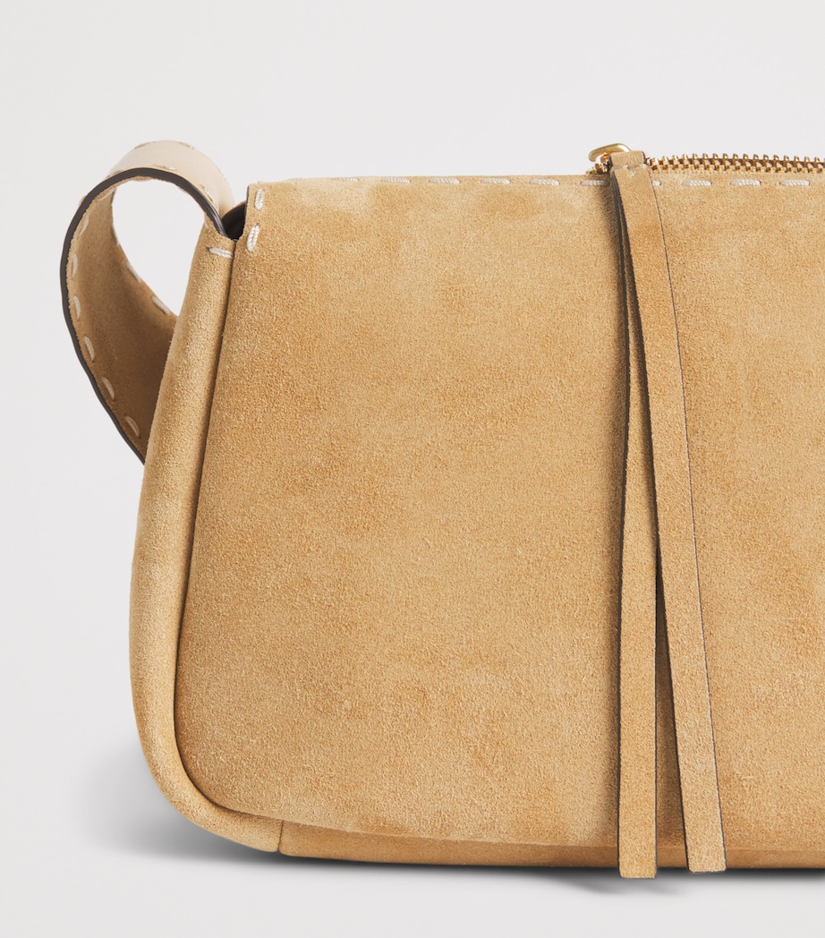 Tory Burch Small Suede Romy Shoulder Bag Butter Image 5