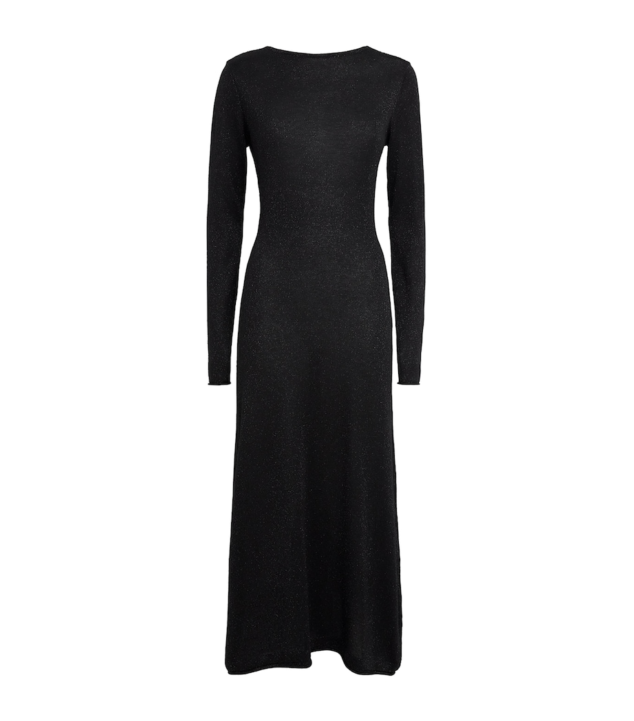 RETORI Womens Lurex Maxi Dress Black Image 1