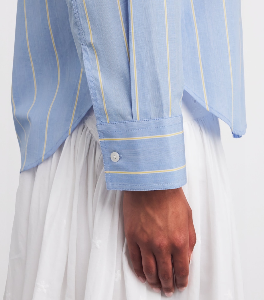 Cotton Stripe Forever Shirt CHAMBRAY BLUE/YELLOW Image 6