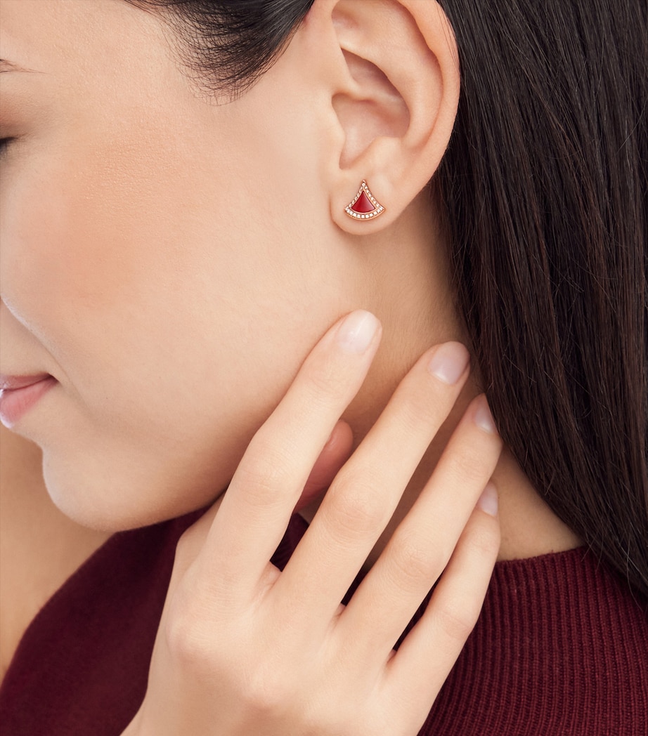 Rose Gold, Diamond and Carnelian Divas’ Dream Earrings ROSE GOLD Image 6