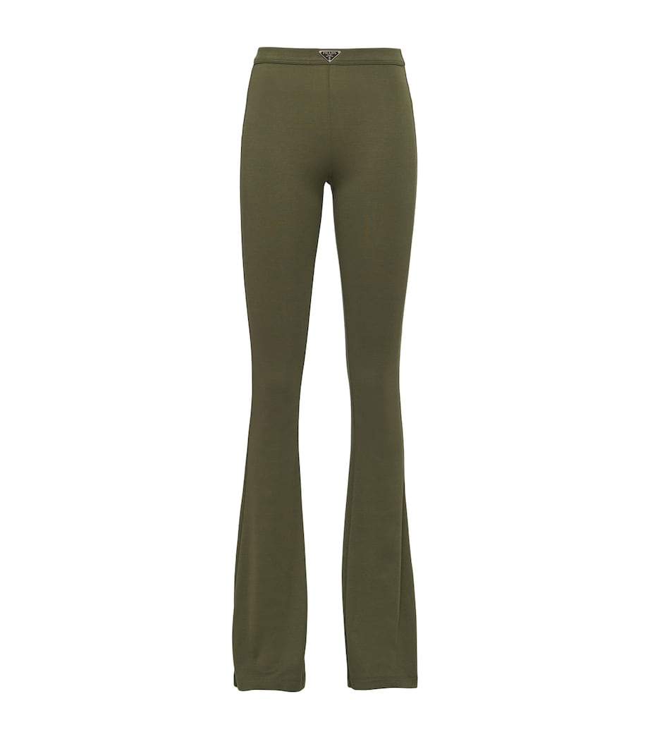 Cotton Rib-Knit Flared Trousers F0334 Image 1