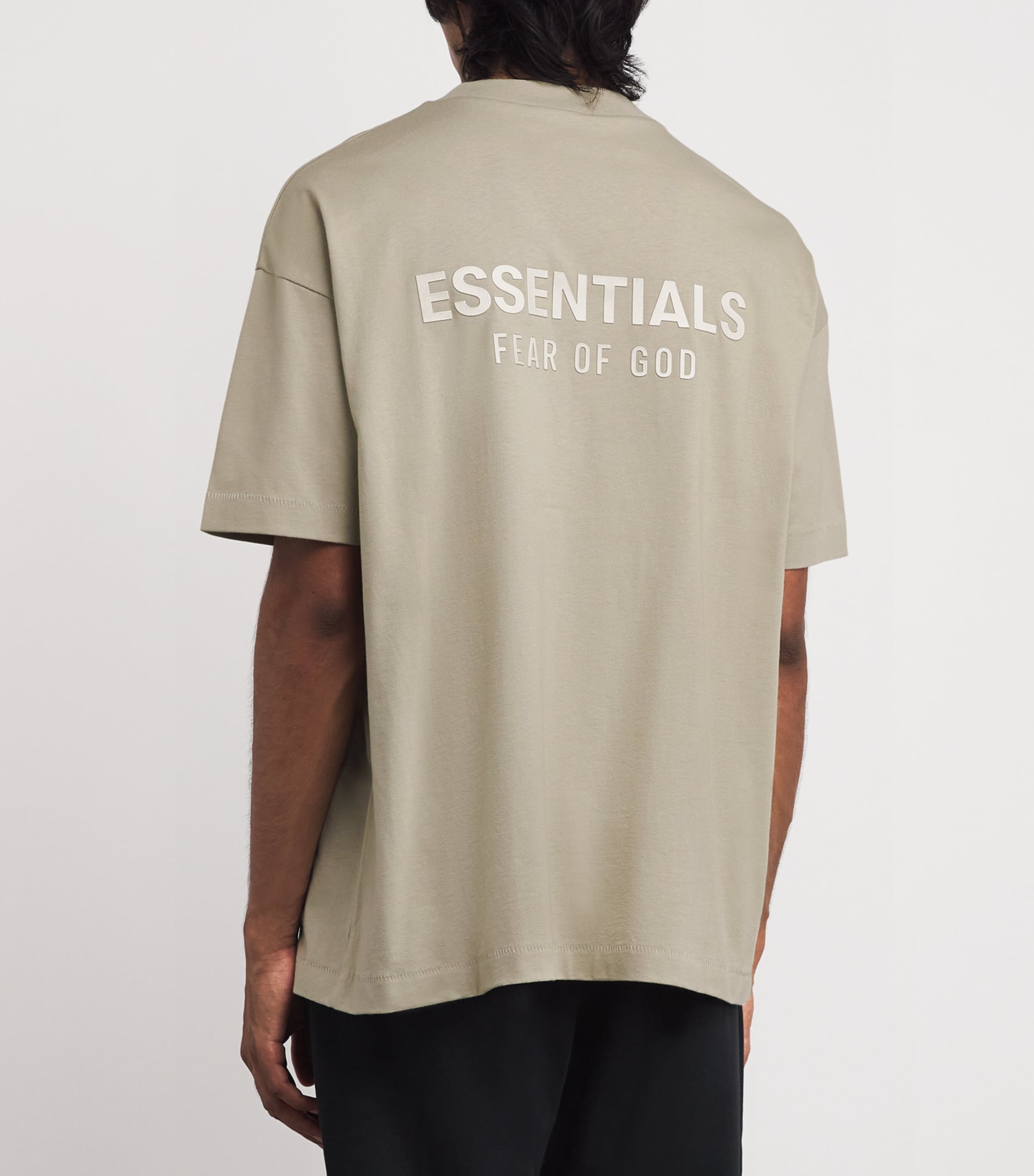 FEAR OF GOD ESSENTIALS Grey Cotton Logo Oversized T-Shirt