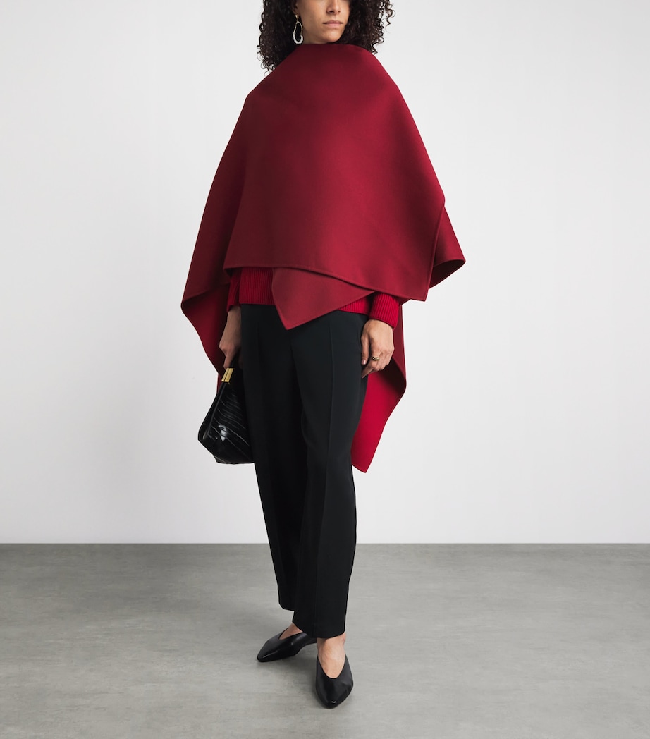 RETORI Womens Virgin Wool Cape Red Image 2