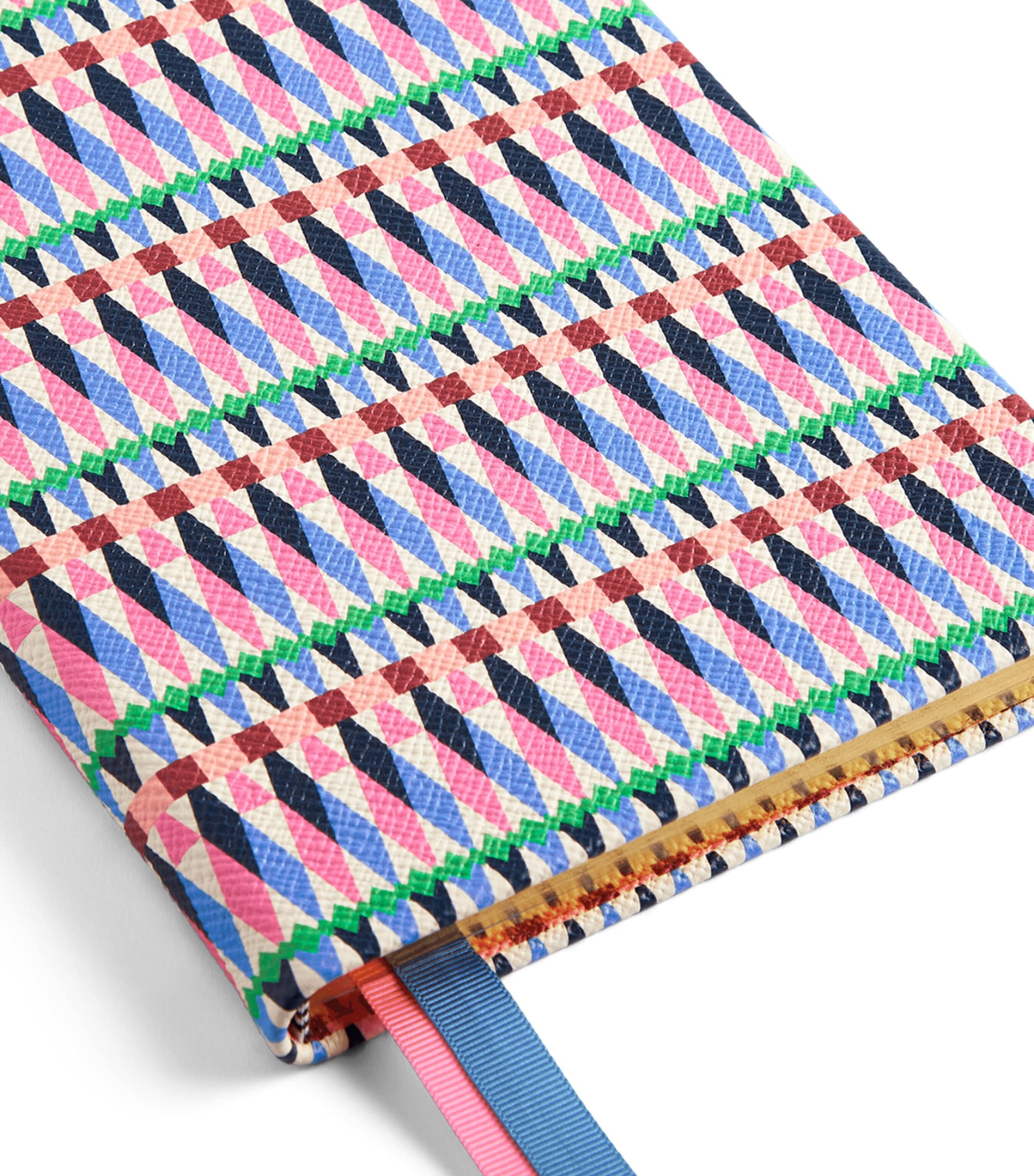 Smythson Leather Harlequin Soho Notebook Flamingo Mix Image 2