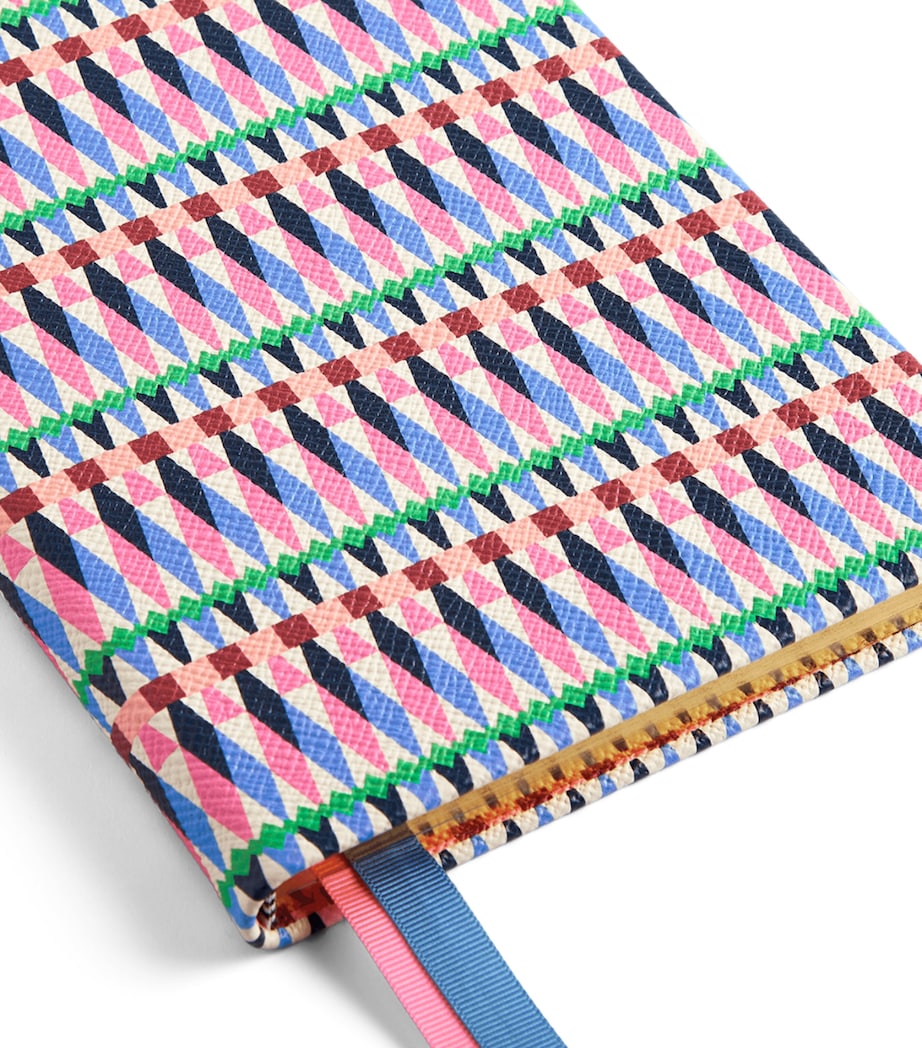 Smythson Leather Harlequin Soho Notebook Flamingo Mix Image 2