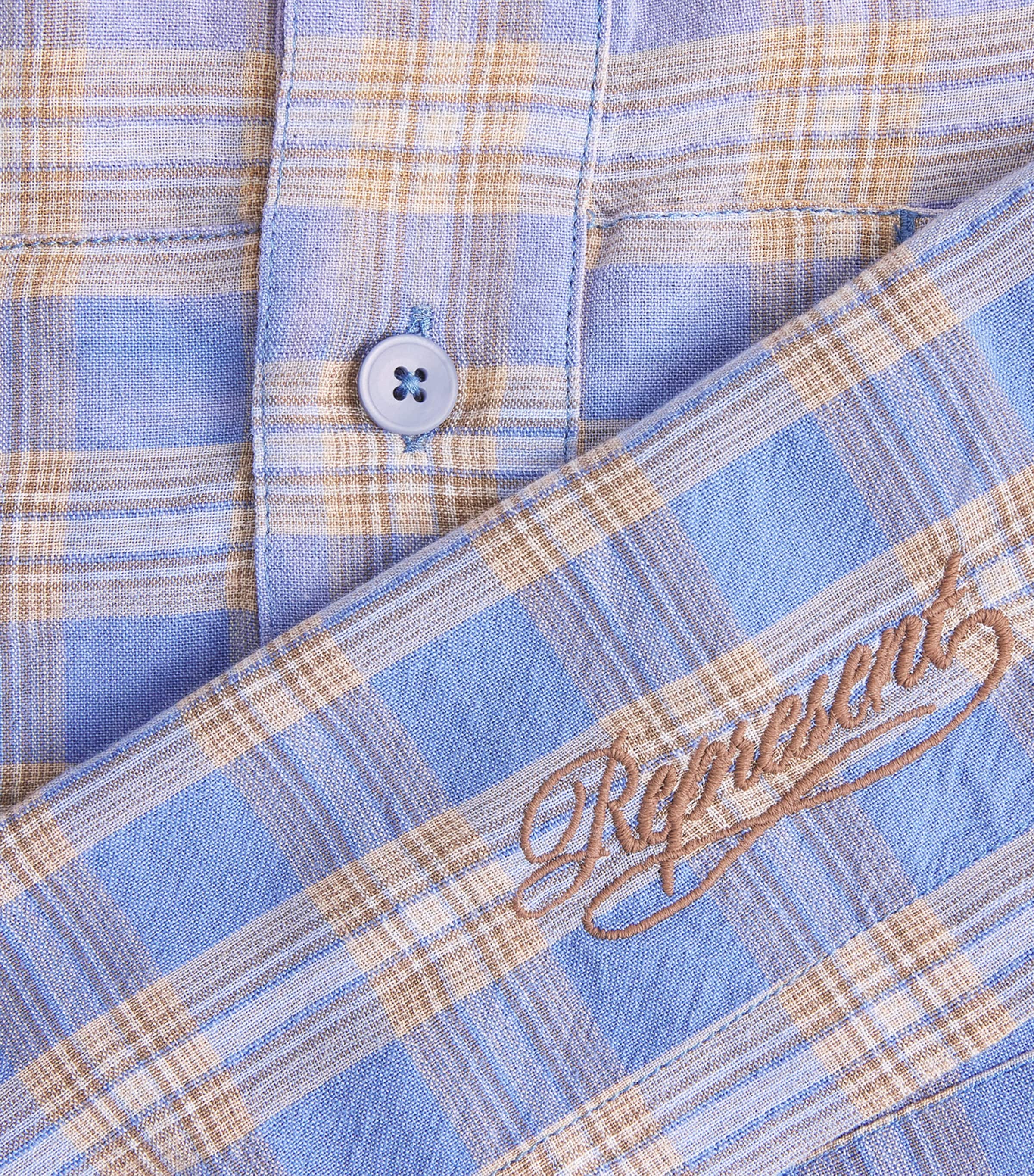 Represent Mens Santa Monica Flannel Shirt Drift Blue Image 6