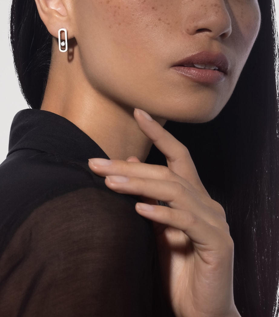 Messika Move Uno White Gold and Diamond Stud Earrings White Gold Image 2
