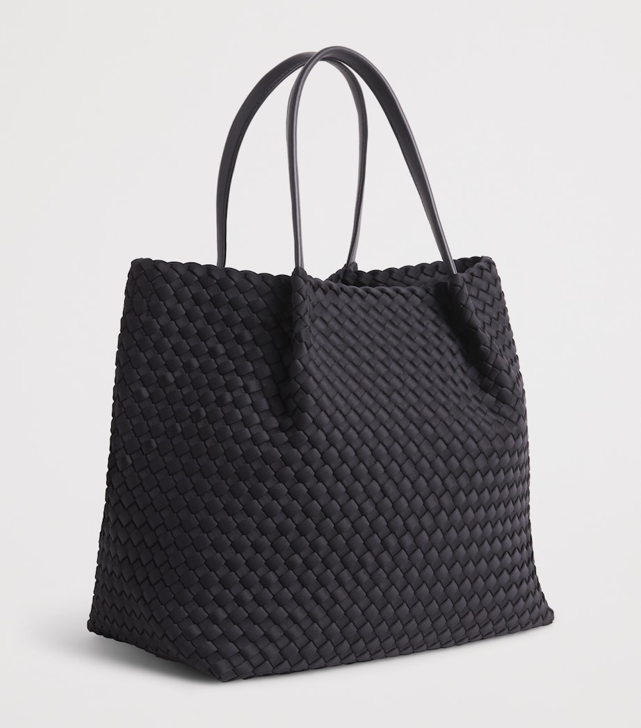 Harrods Neoprene Woven East-West Tote Bag Black Image 3