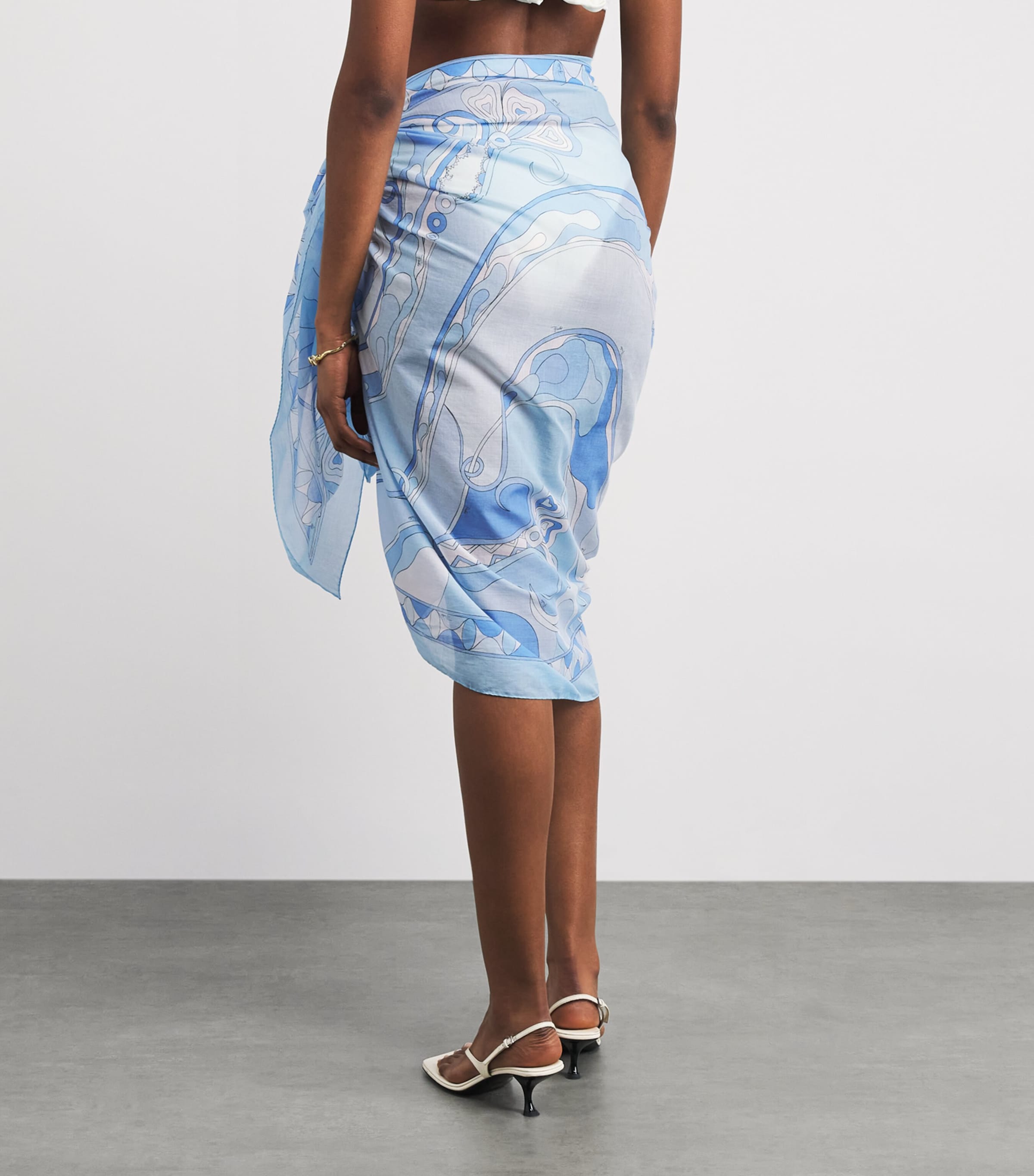 PUCCI Womens Cotton Orchidee Pareo Pale Image 5