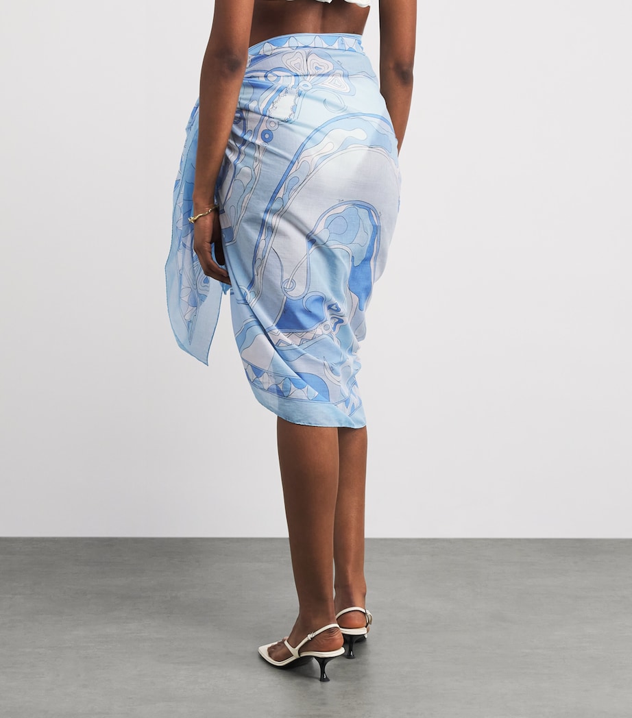 PUCCI Womens Cotton Orchidee Pareo Pale Image 5