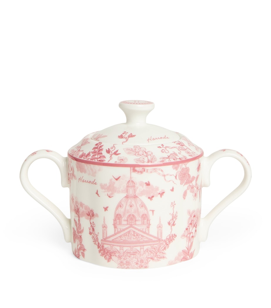 Bone China Toile Sugar Bowl PINK Image 1