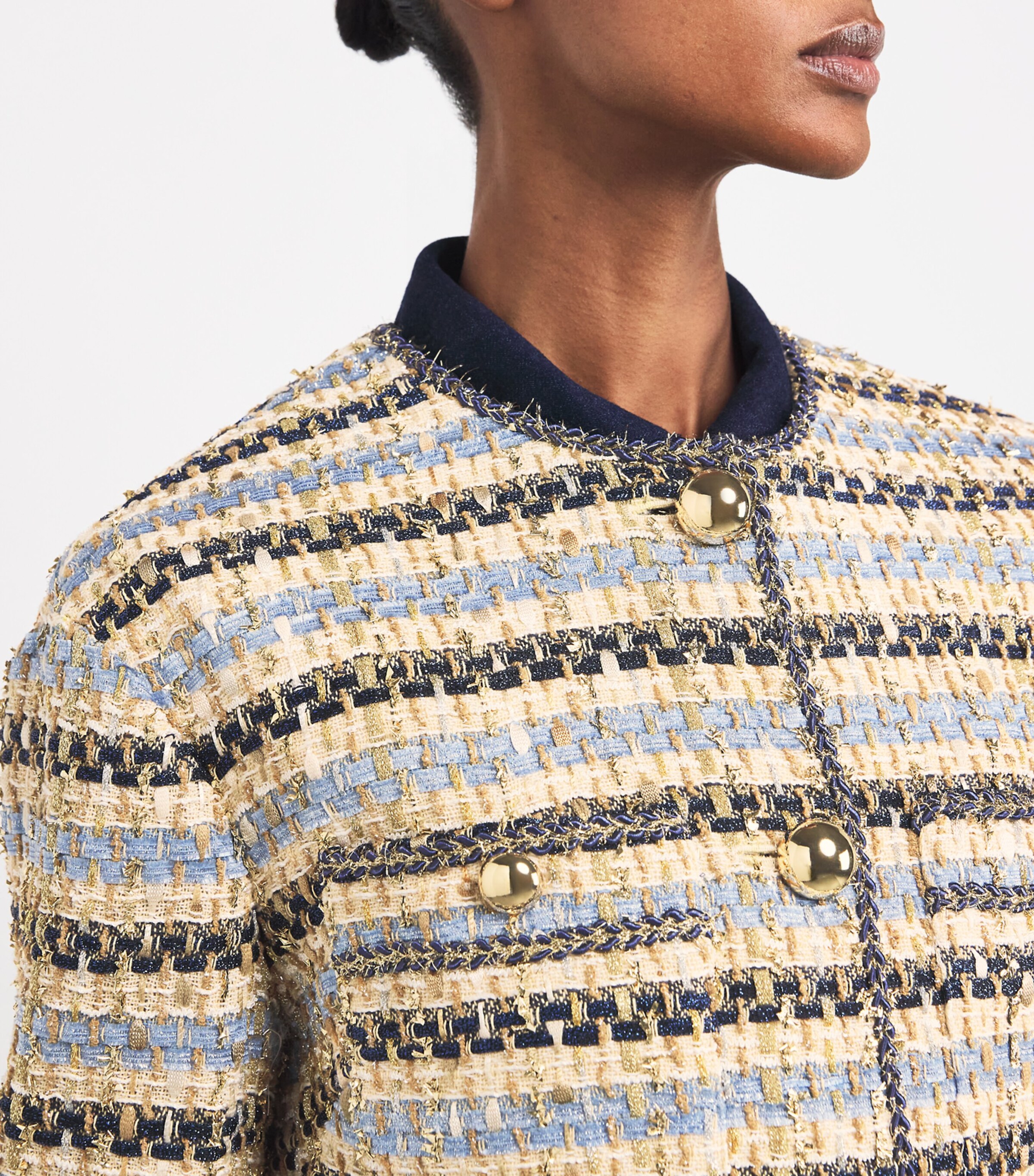 Sumira Tweed Jacket BLUE/IVORY Image 6