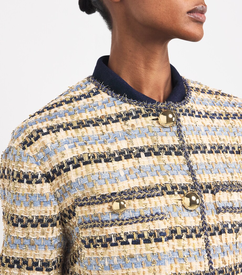 Sumira Tweed Jacket BLUE/IVORY Image 6