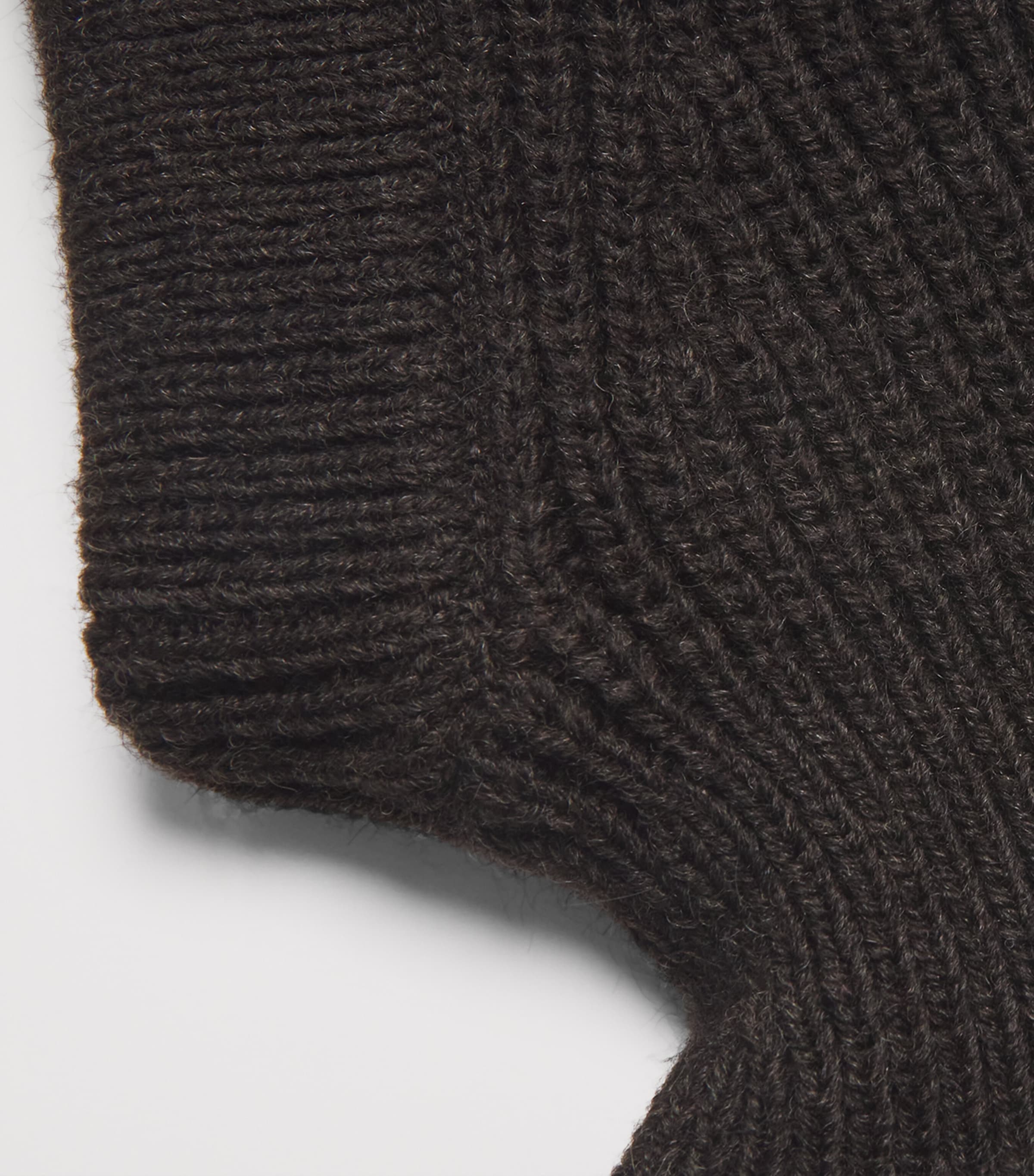 Wool-Blend Knitted Hood DARK ESPRESSO BR507 Image 4