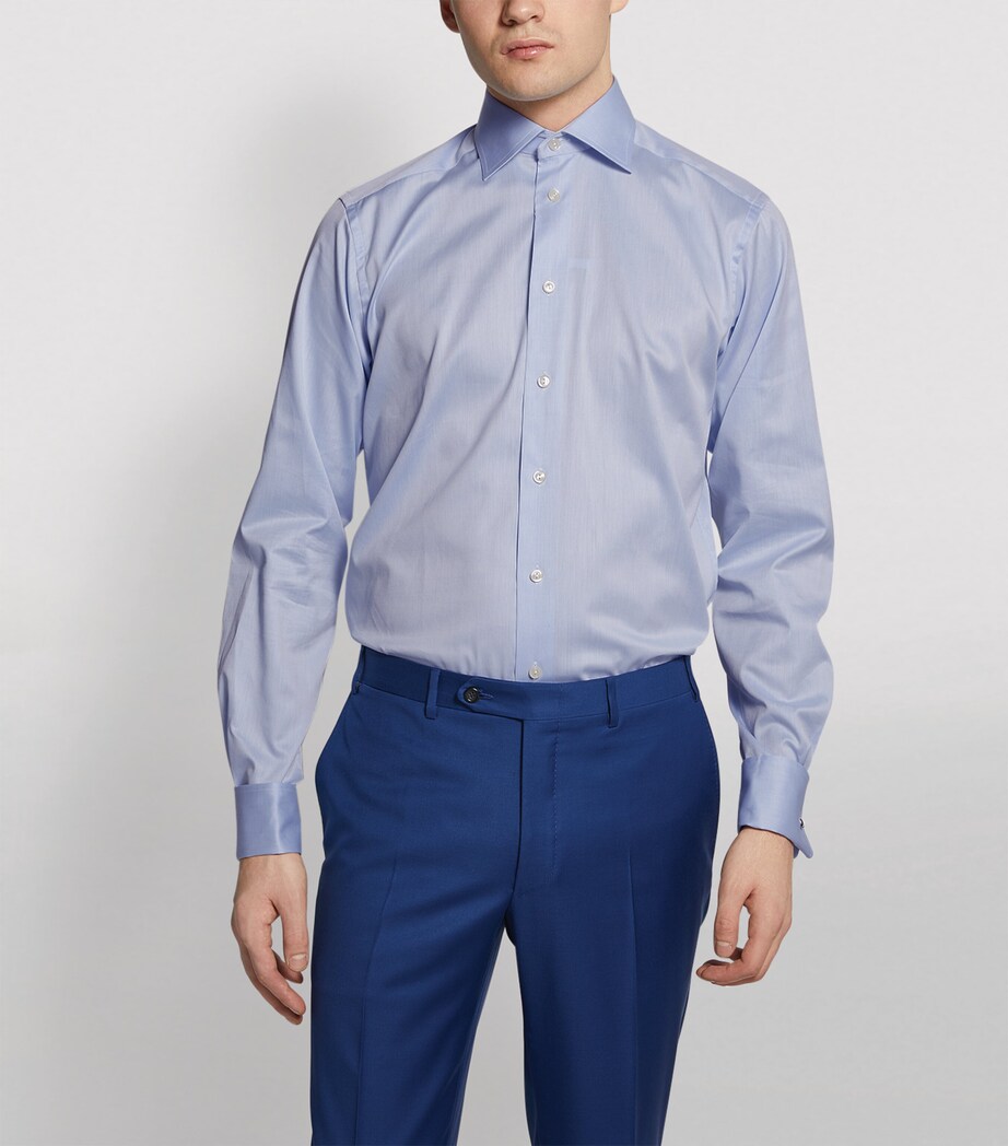 Signature Twill Contemporary Fit Shirt BLUE Image 5
