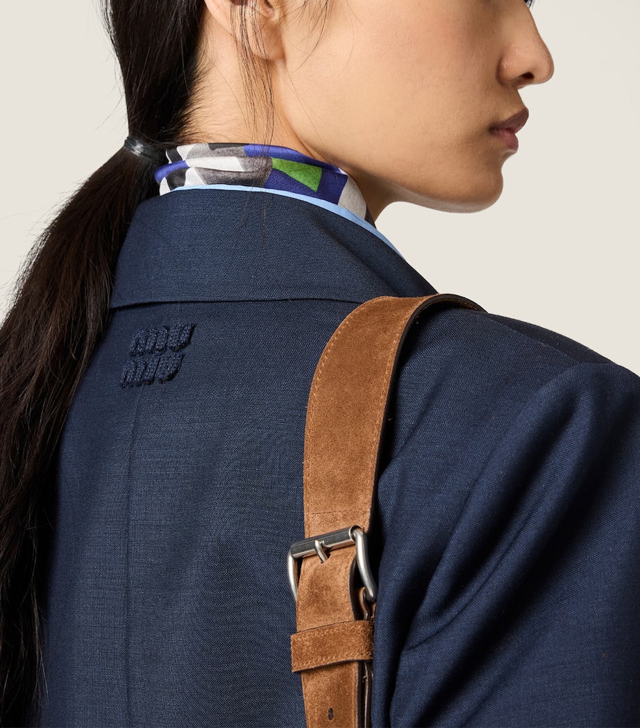 Miu Miu Womens Kid Mohair-Wool Shirt Jacket Image 5