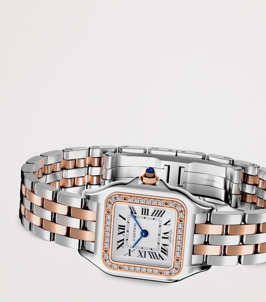 Small Rose Gold and Diamond Panthère de Cartier Watch 20mm SILVER Image 6