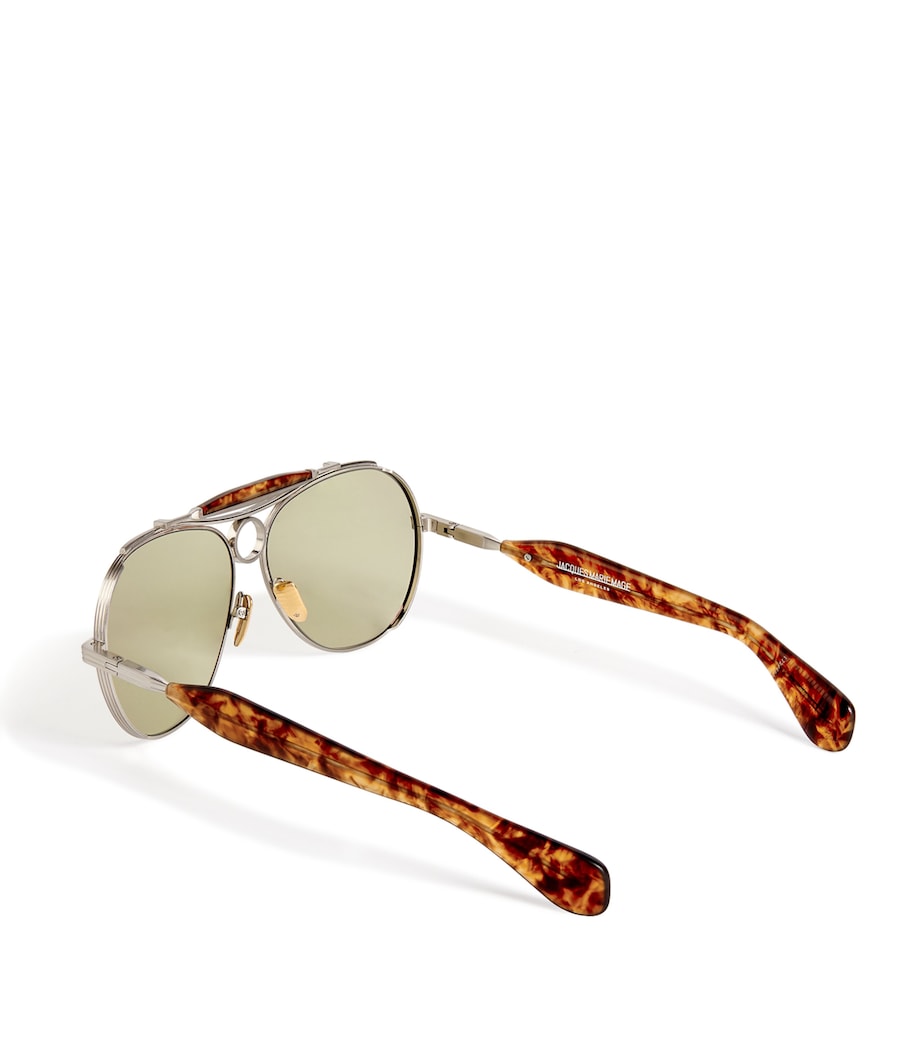 Tortoiseshell Aspen Aviator Sunglasses 41-SILVER Image 2