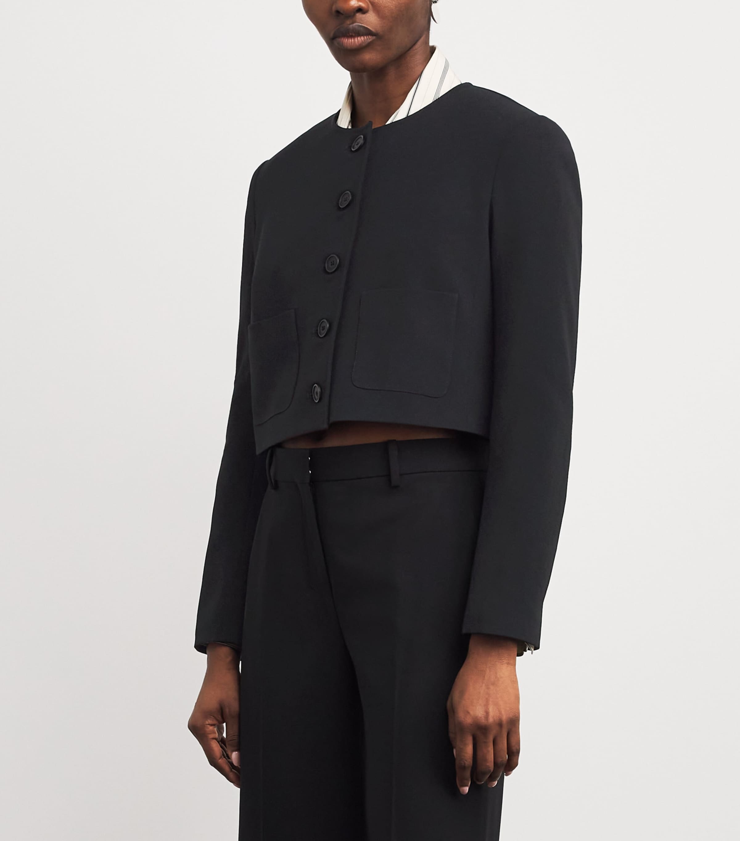 Claudie Pierlot Womens Round-Neck Jacket Black Image 4
