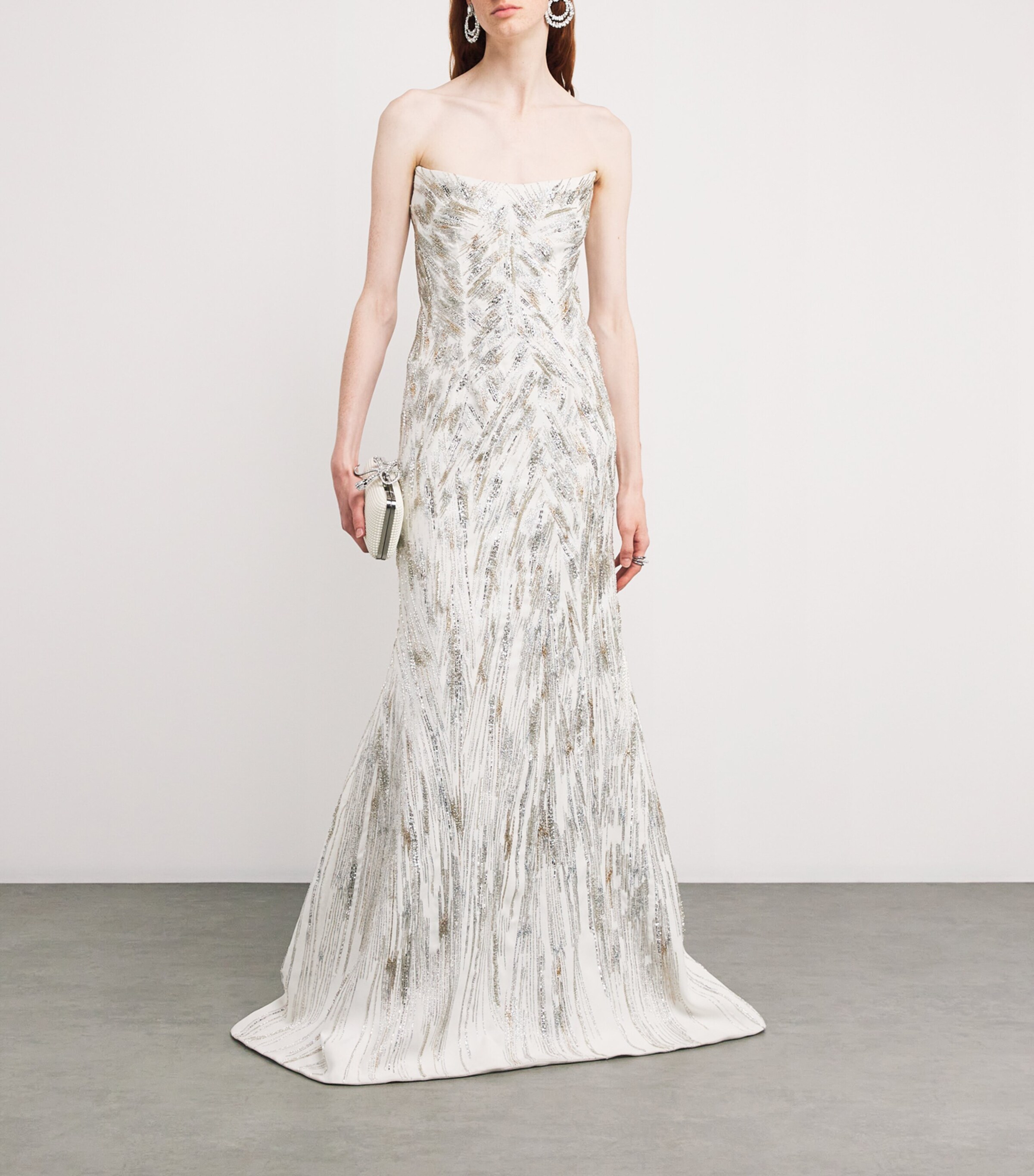 Beaded The Linear Glistening Gown WHITE Image 2