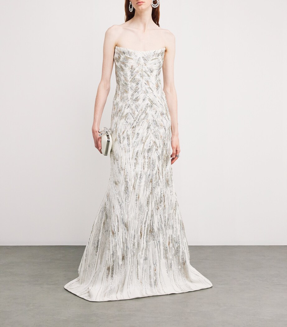 Beaded The Linear Glistening Gown WHITE Image 2