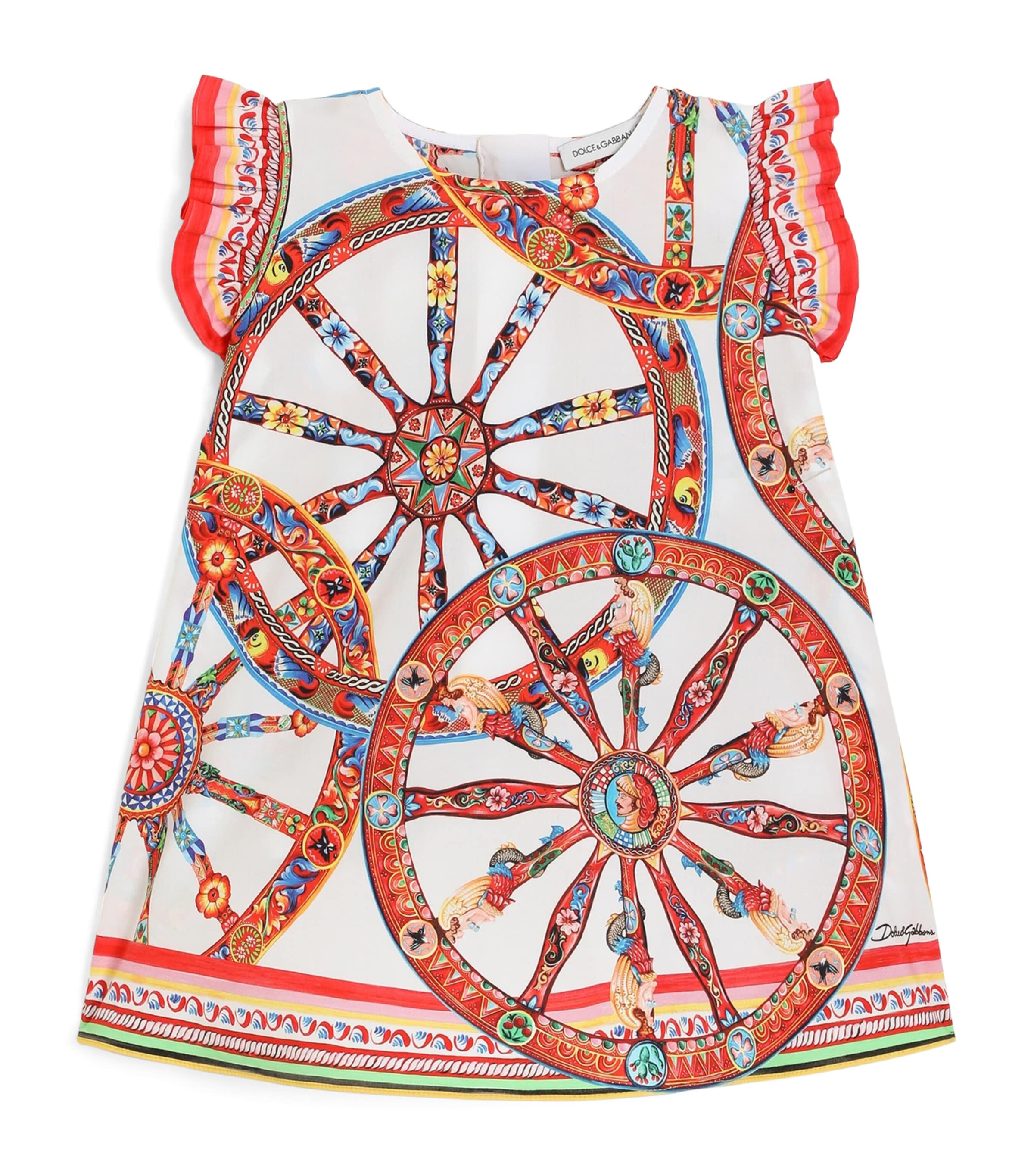 Dolce&Gabbana Kids Cotton Carretto Dress and Bloomers Set (3-30 Months) Carretto F.bco Image 1