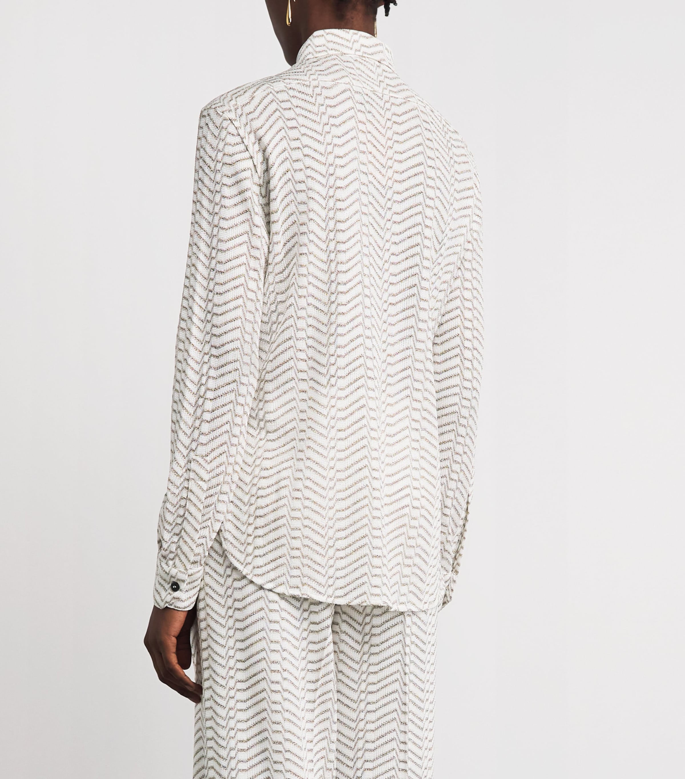 Missoni Womens Chevron Shirt White And Gold Image 5