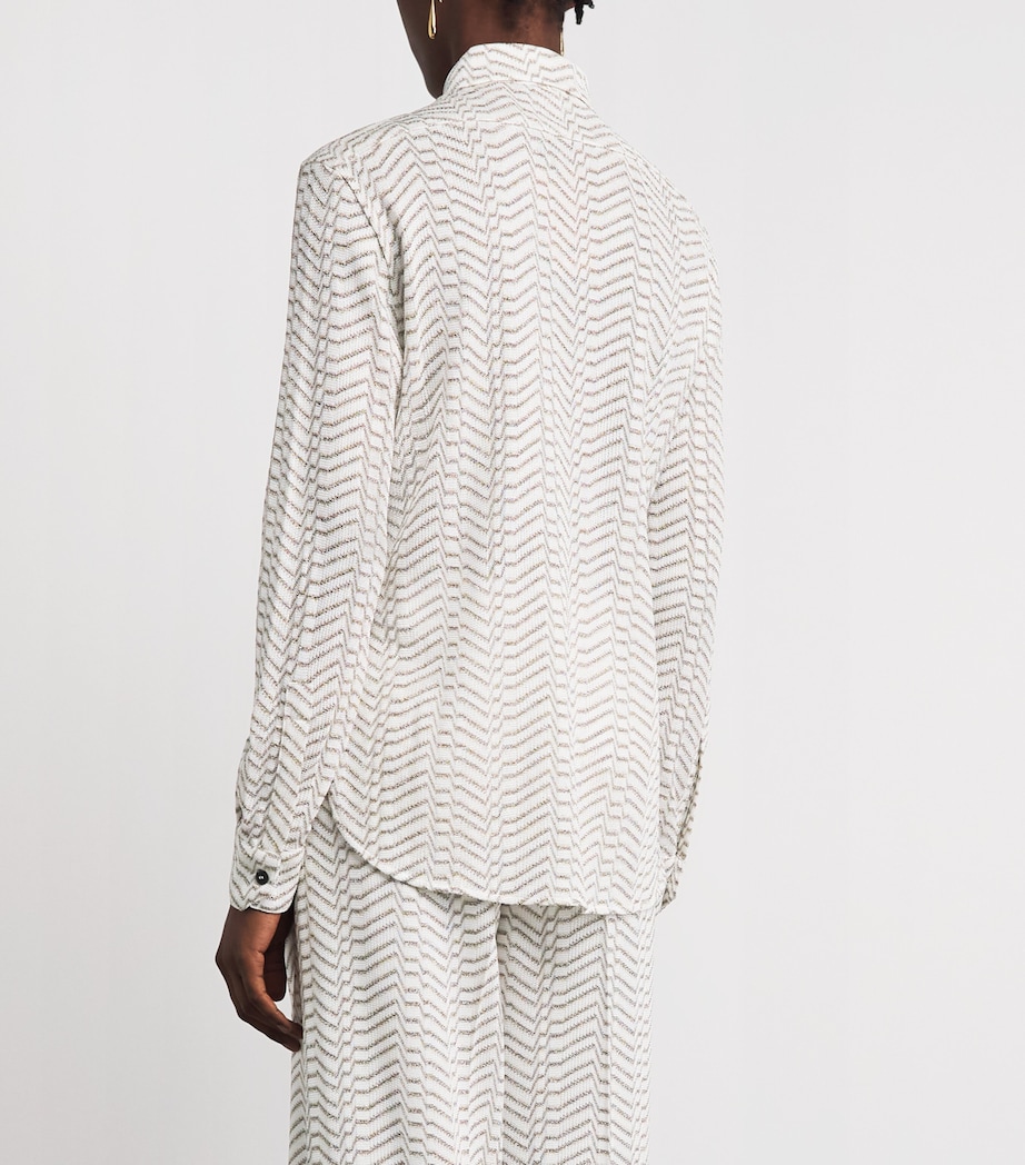 Missoni Womens Chevron Shirt White And Gold Image 5