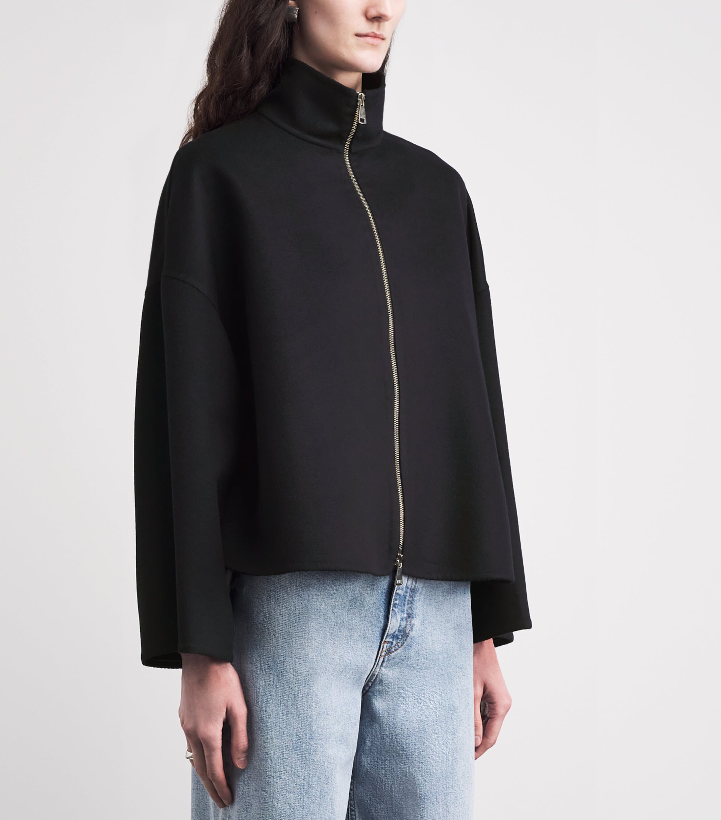 Fabiana Filippi Womens Virgin Wool Coat Blu Notte Image 4