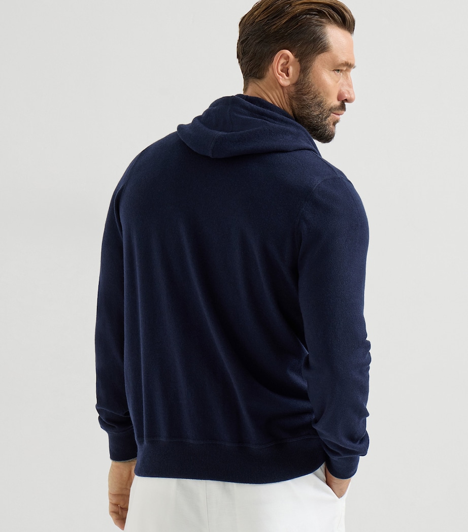 Brunello Cucinelli Mens Cashmere Zip-Up Hoodie Image 4
