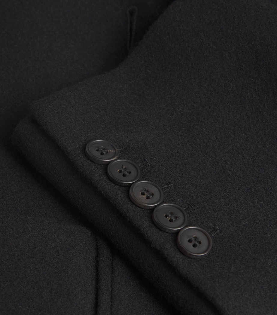 Wool Double-Breasted Coat SOLID BLACK Image 5